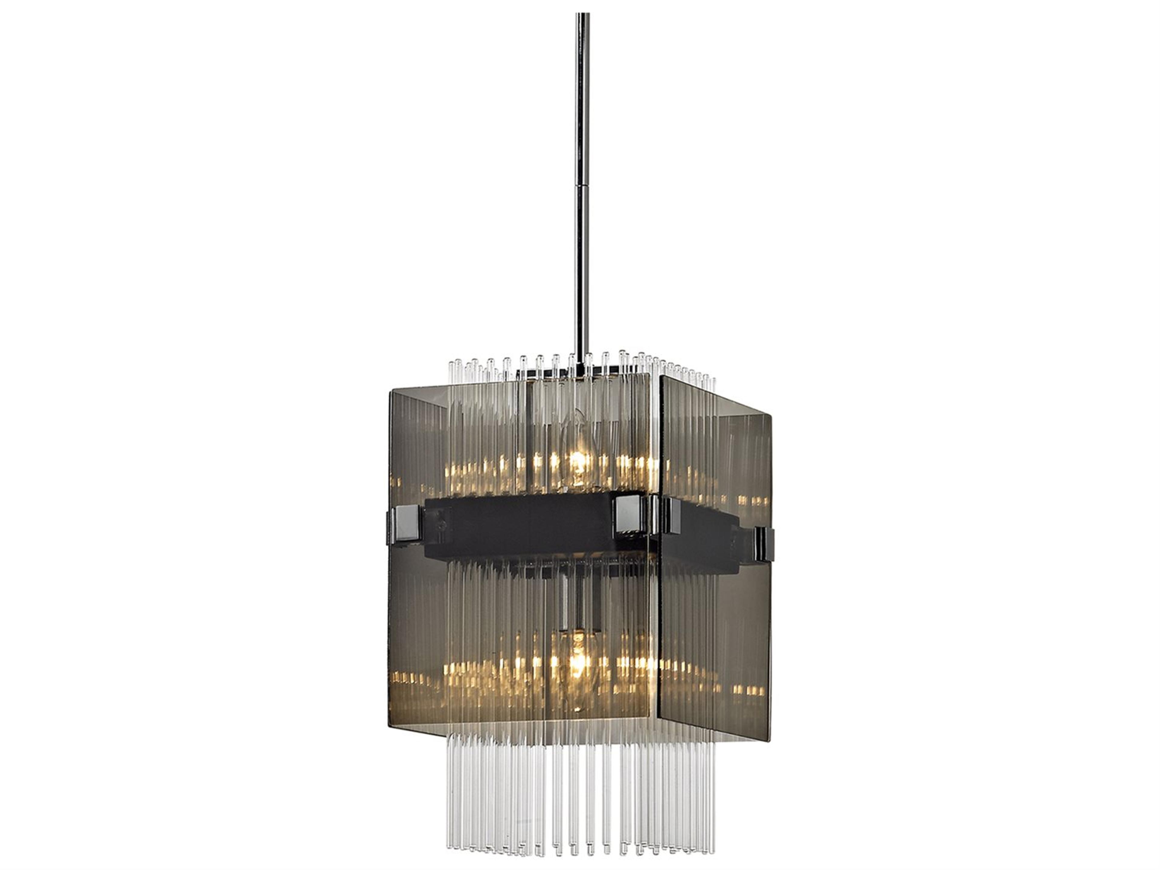 Troy Lighting Apollo 2-Light Dark Bronze Chrome Glass Mini Pendant