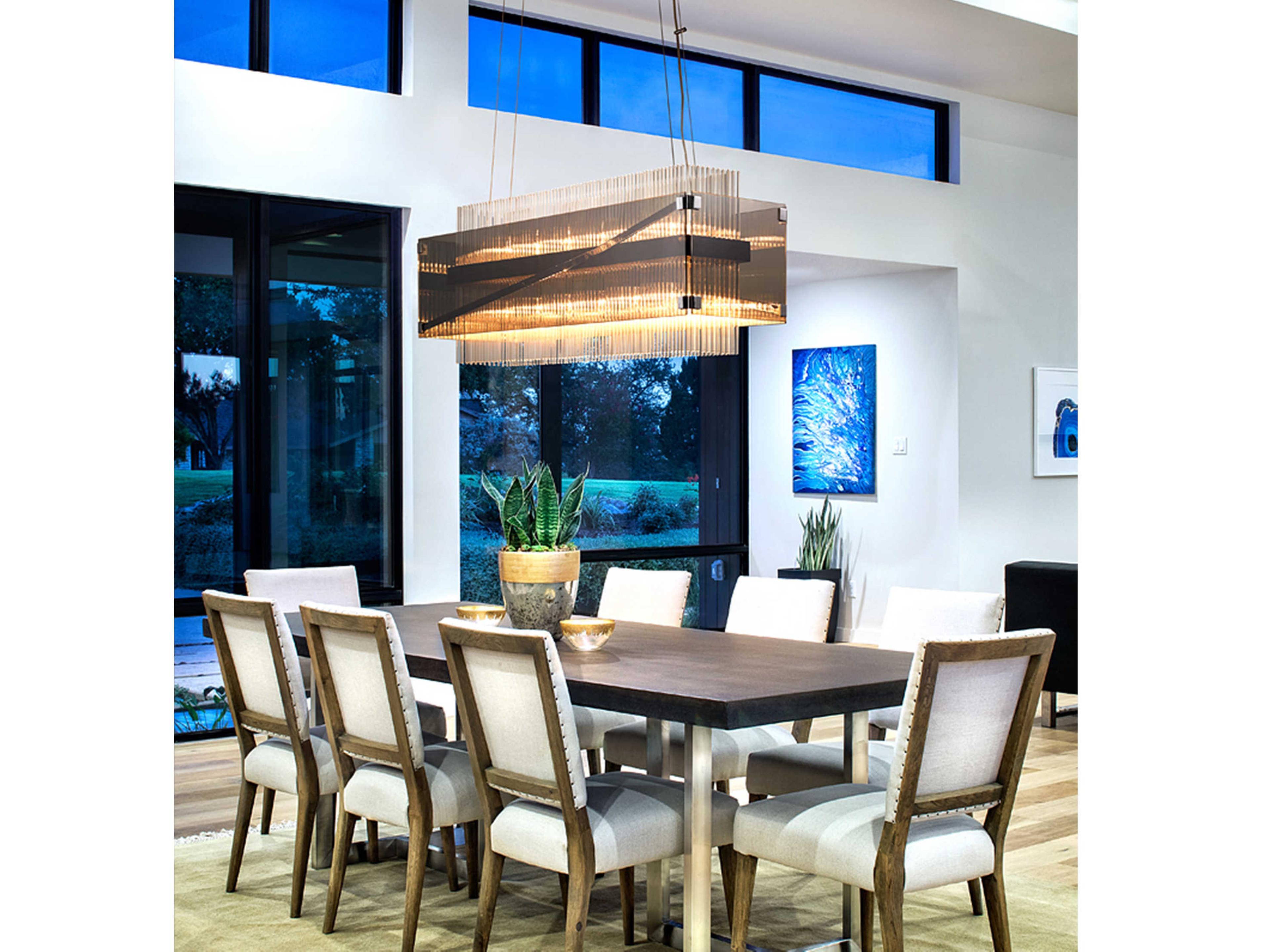 Troy Lighting Apollo 12-Light Dark Bronze Chrome Glass Tiered Island Pendant
