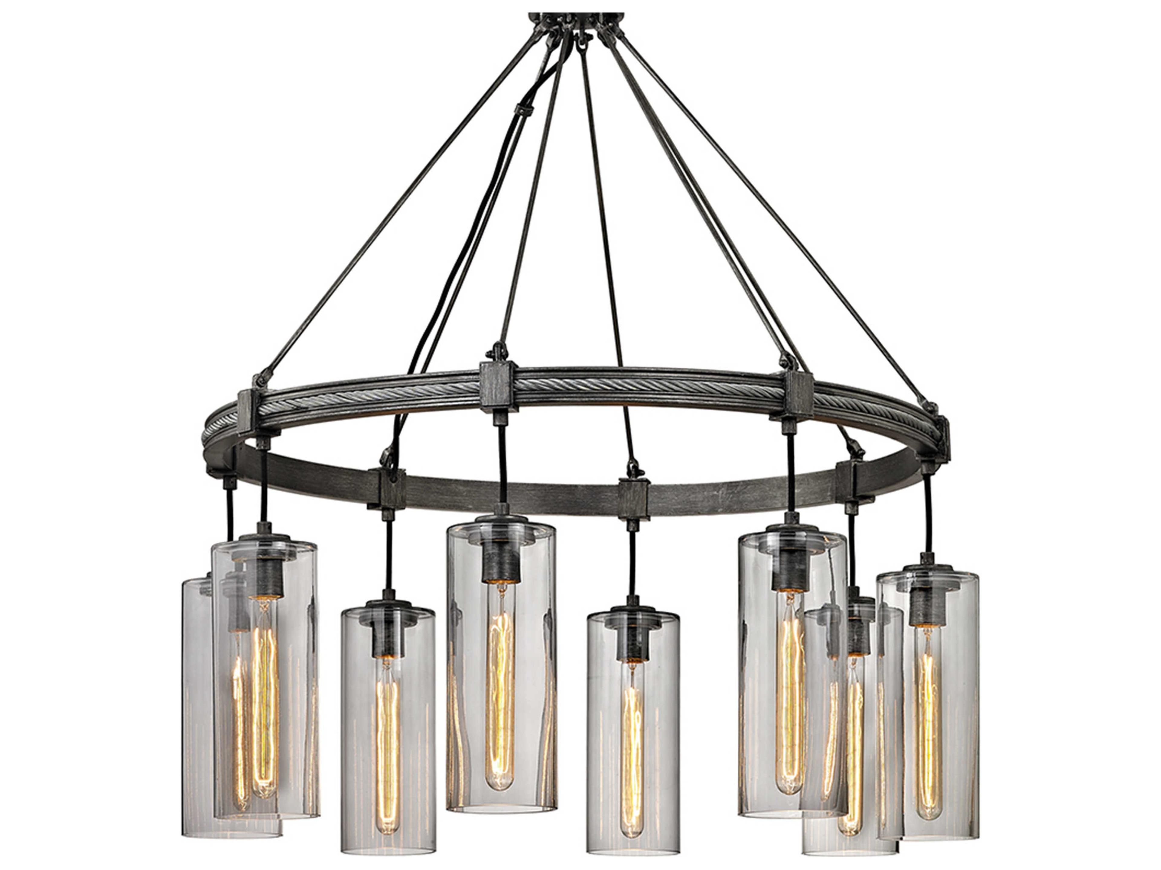Troy Lighting Union Square 8-Light Graphite Gray Cylinder Pendant