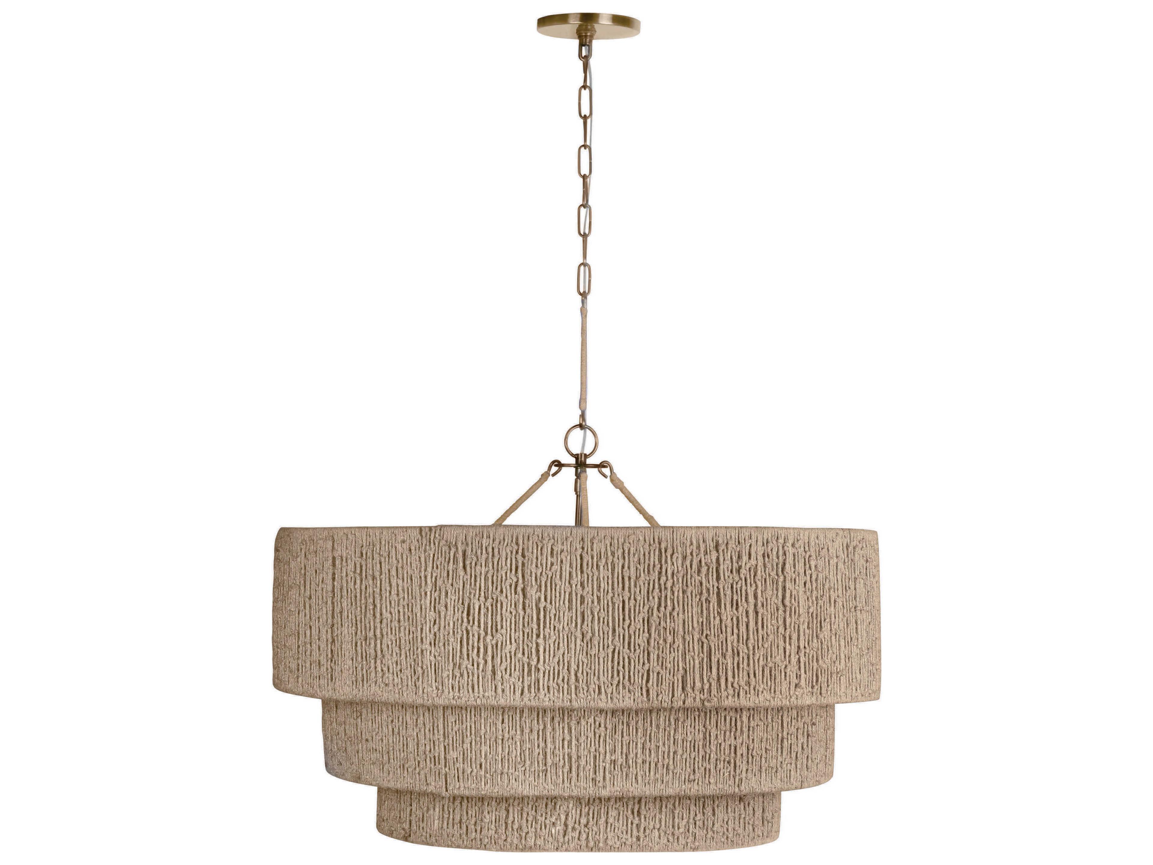 Reza 1-Light Patina Brass Tiered Pendant