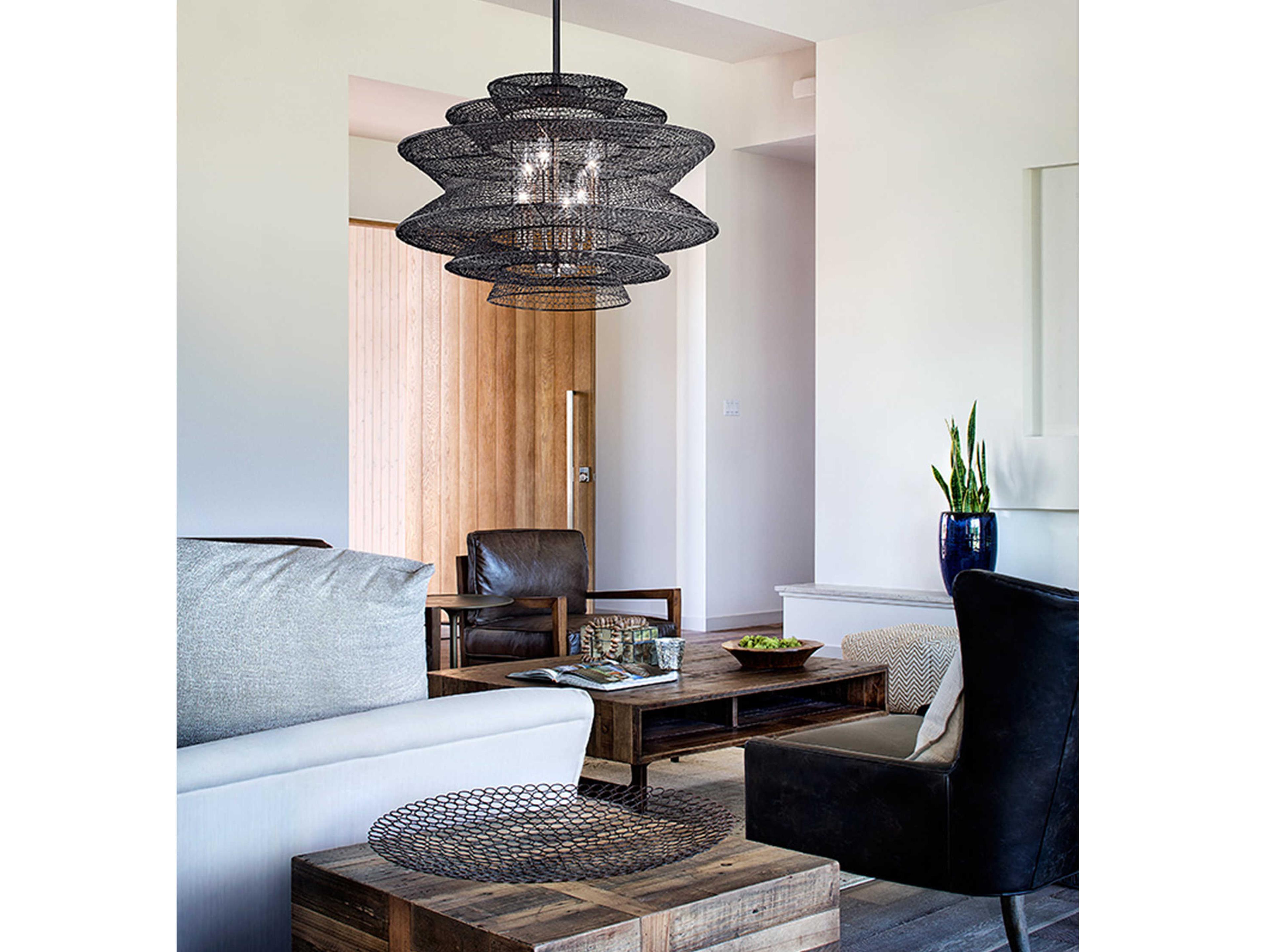 Troy Lighting Kokoro 6-Light Bronze Candelabra Chandelier