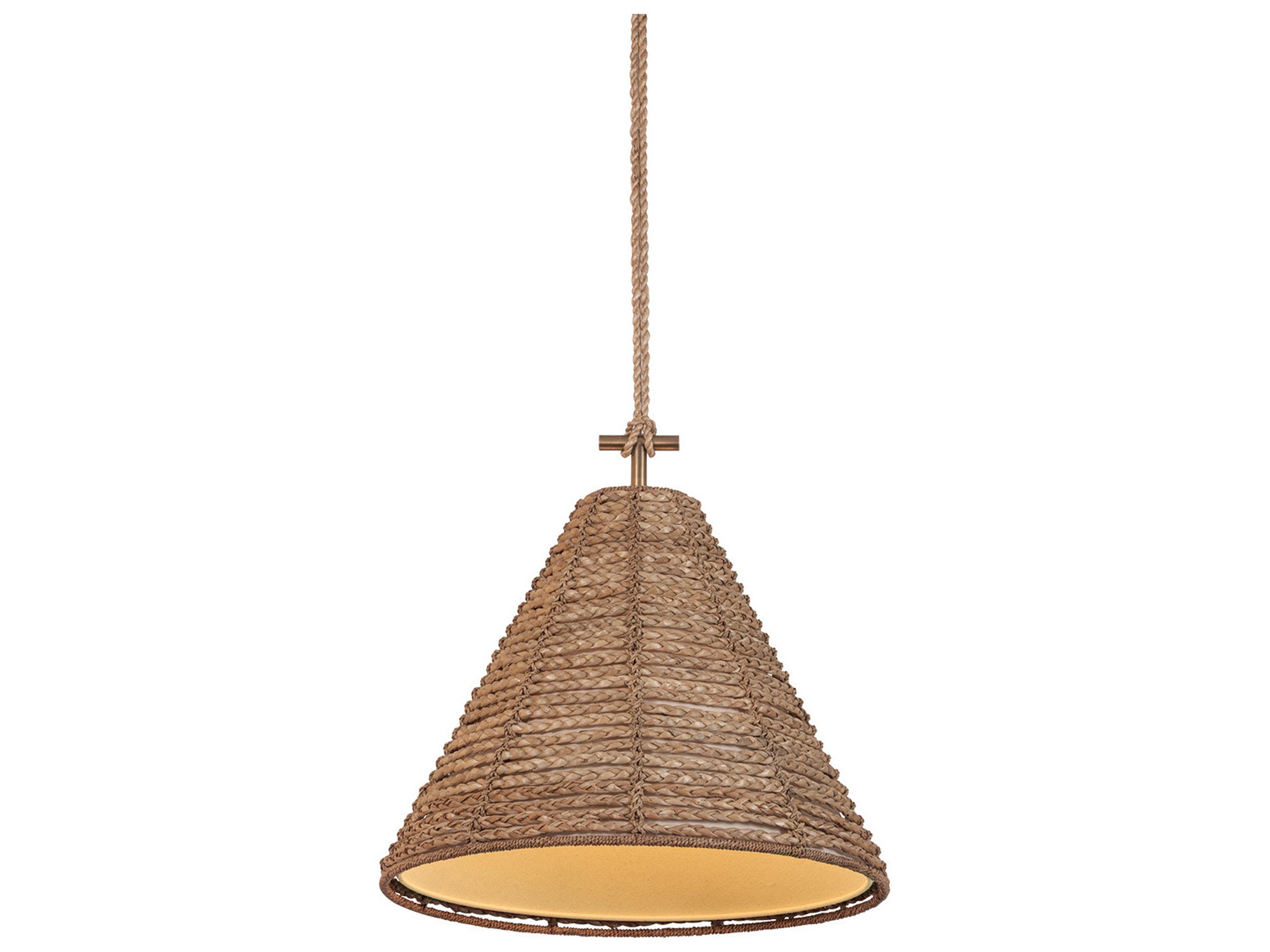 Redwood 1-Light Patina Brass Brown Pendant