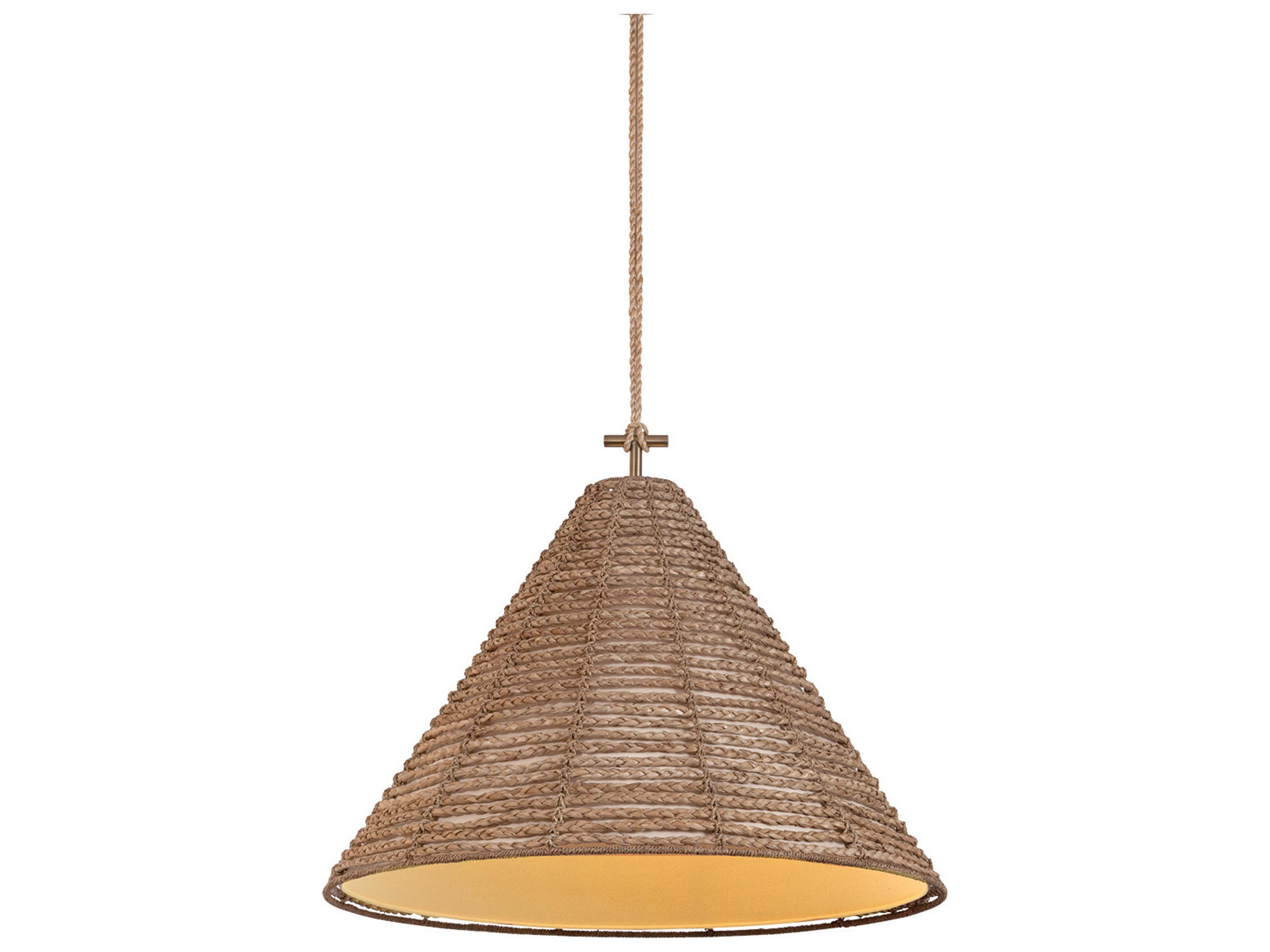 Redwood 1-Light Patina Brass Brown Pendant