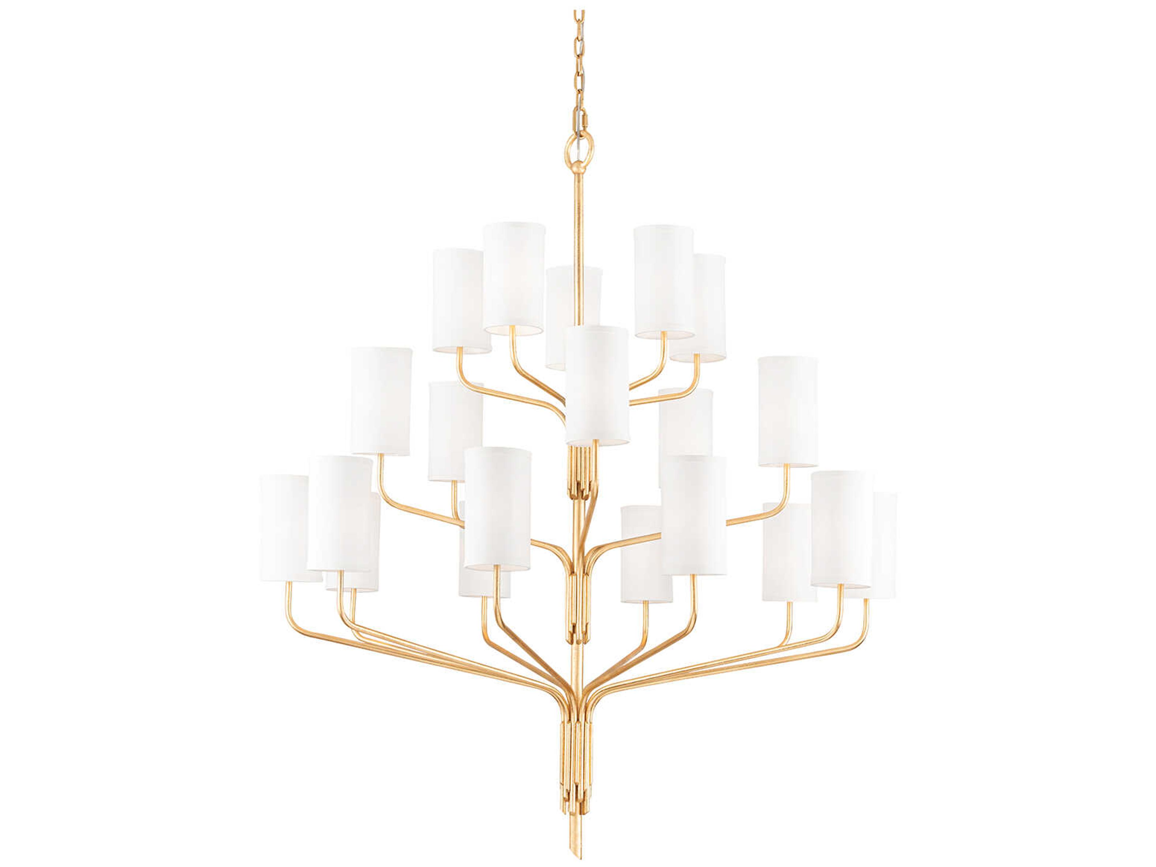 Juniper 20-Light Gold Leaf Candelabra Chandelier