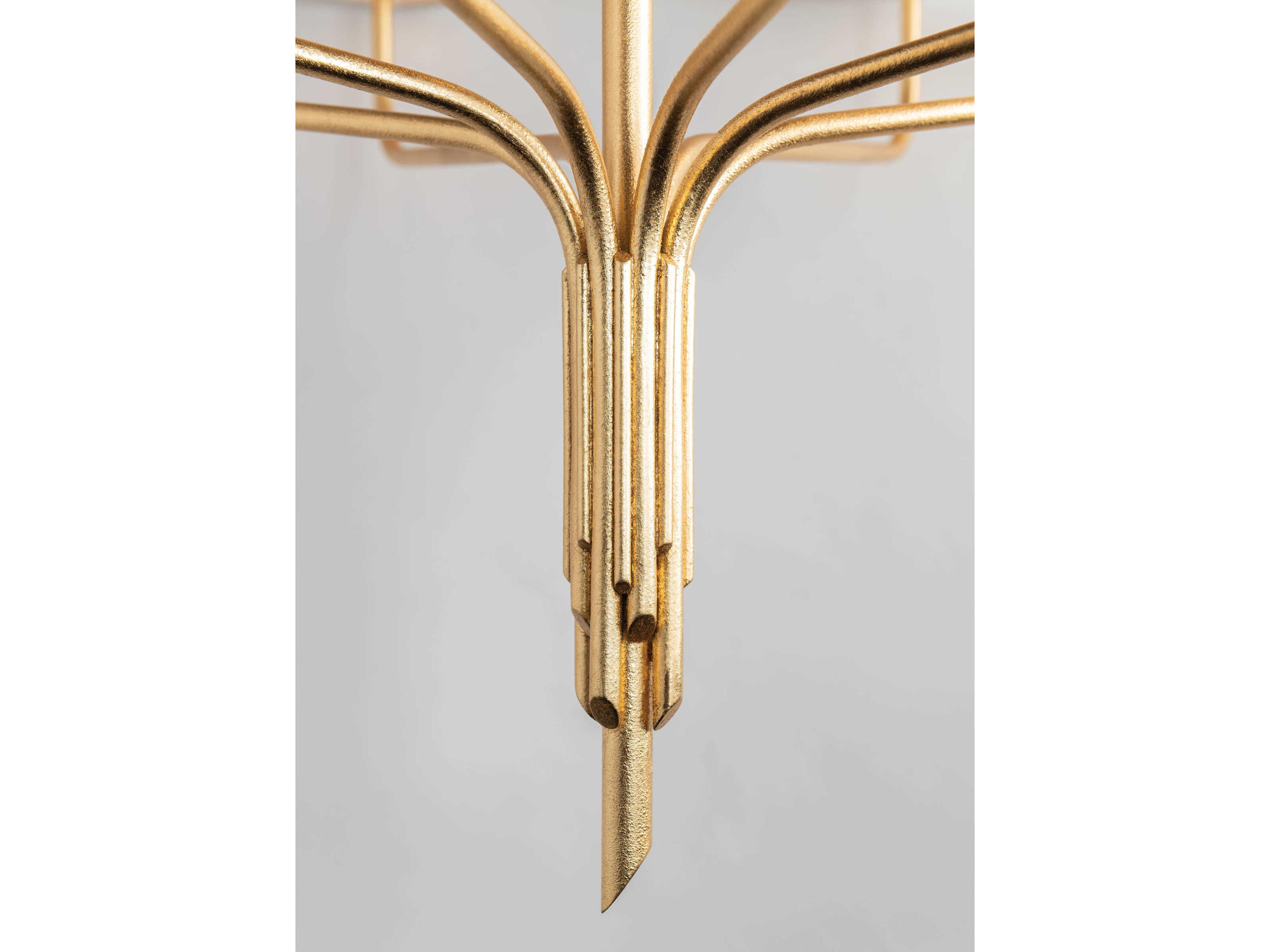 Troy Lighting Juniper 6-Light Textured Gold Leaf Cylinder Chandelier