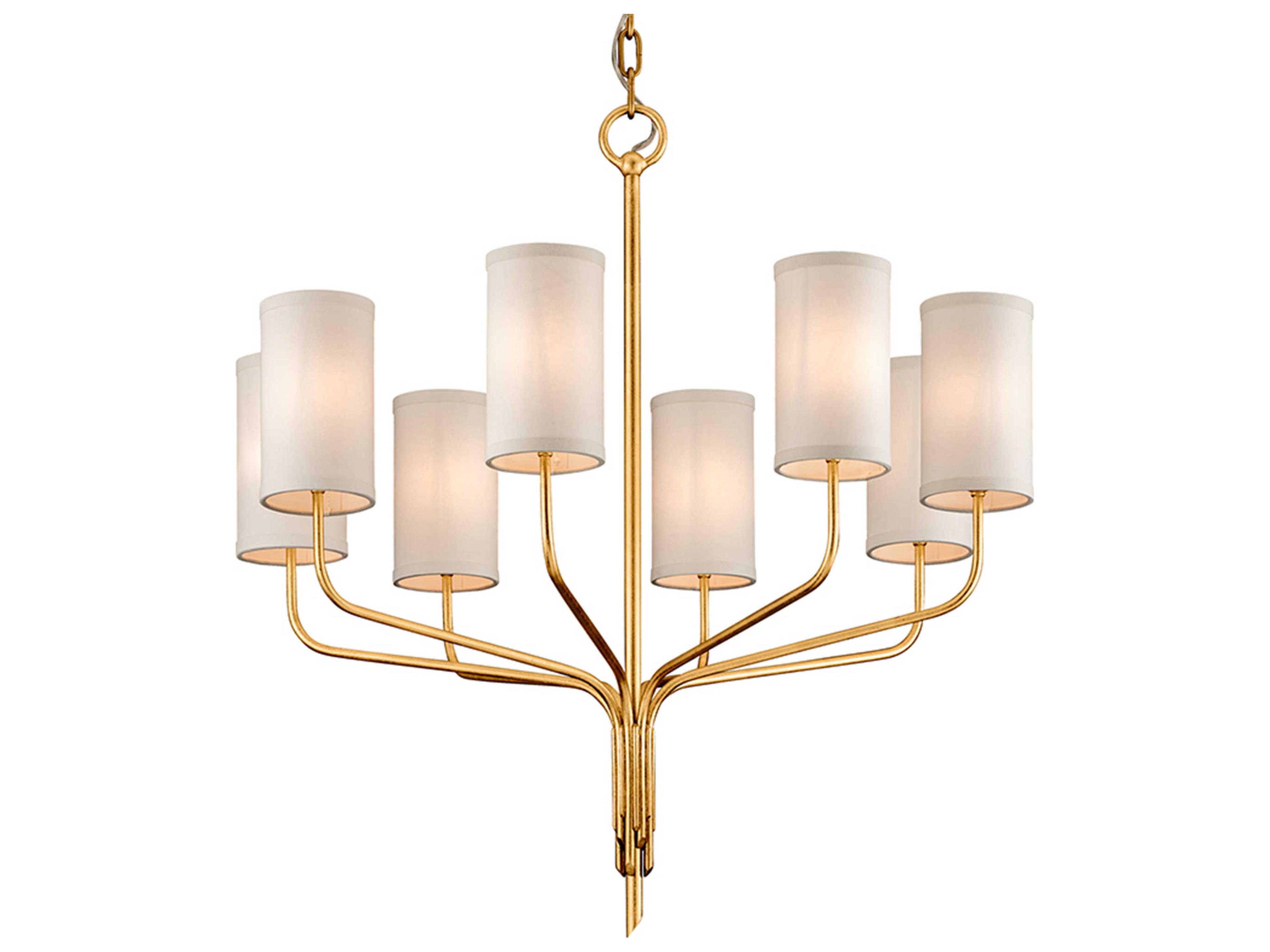 Troy Lighting Juniper 8-Light Textured Gold Leaf Cylinder Chandelier