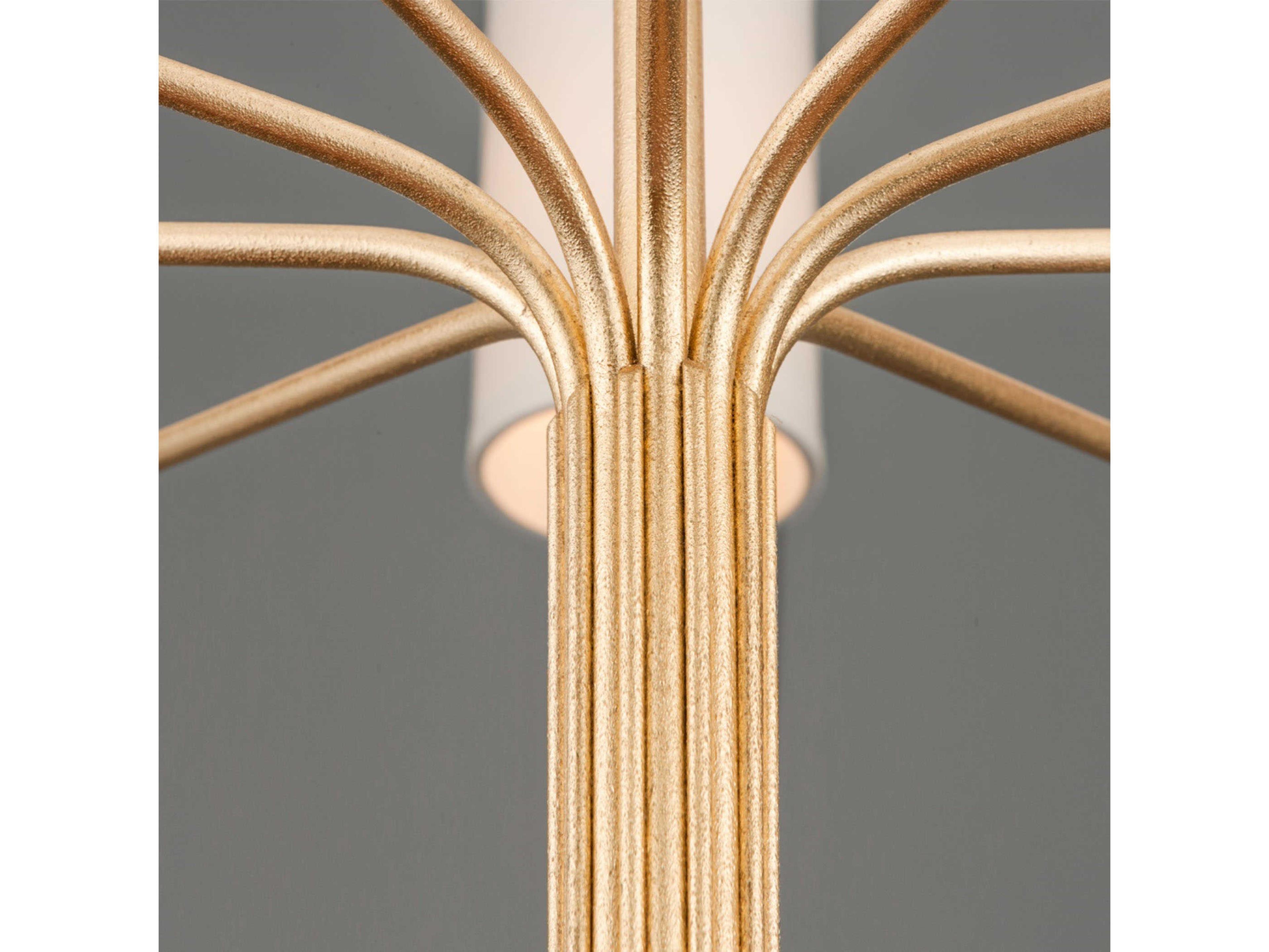 Troy Lighting Juniper 8-Light Textured Gold Leaf Cylinder Chandelier