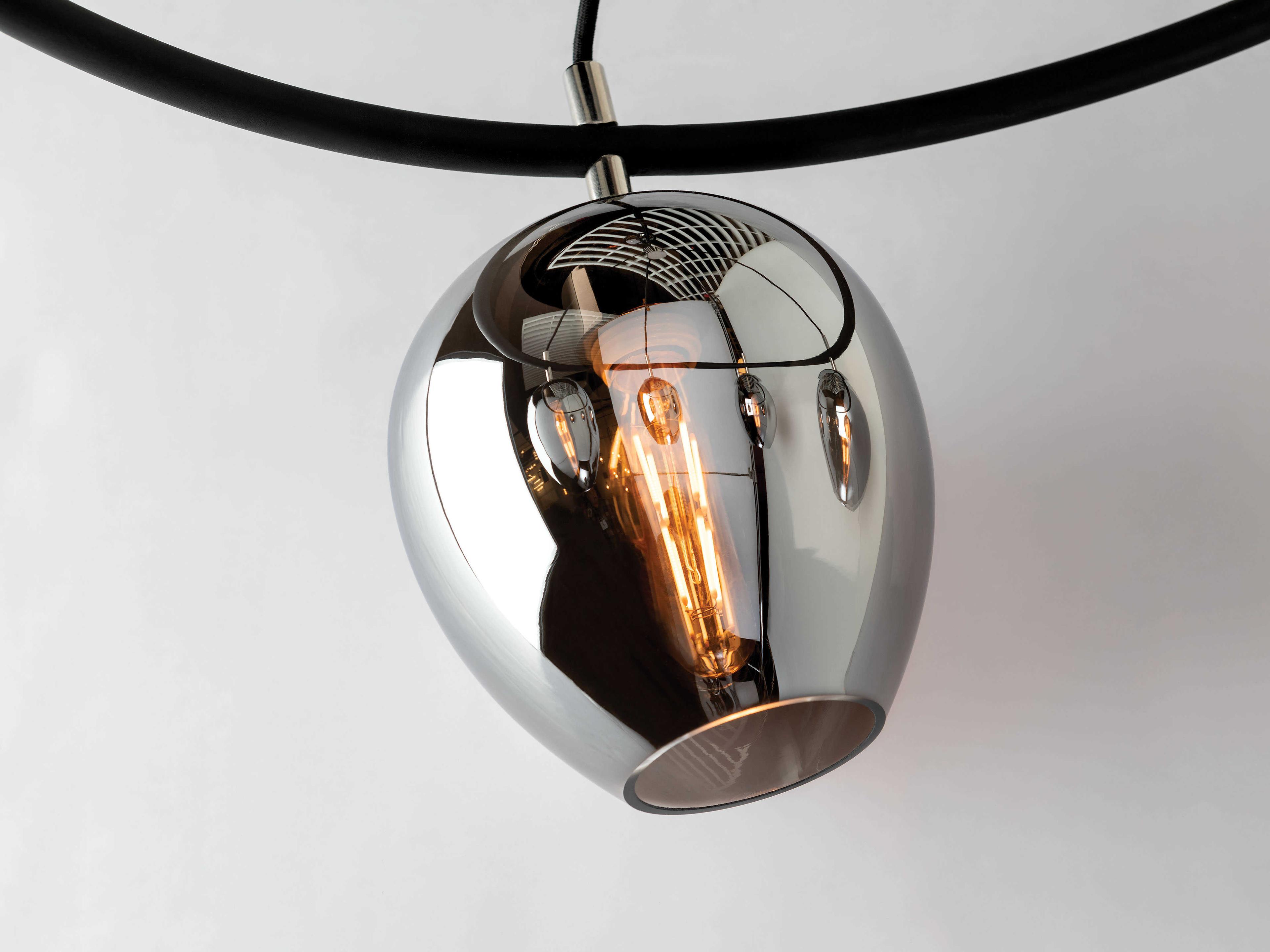 Troy Lighting Iliad 6-Light Carbide Black Glass Globe Chandelier