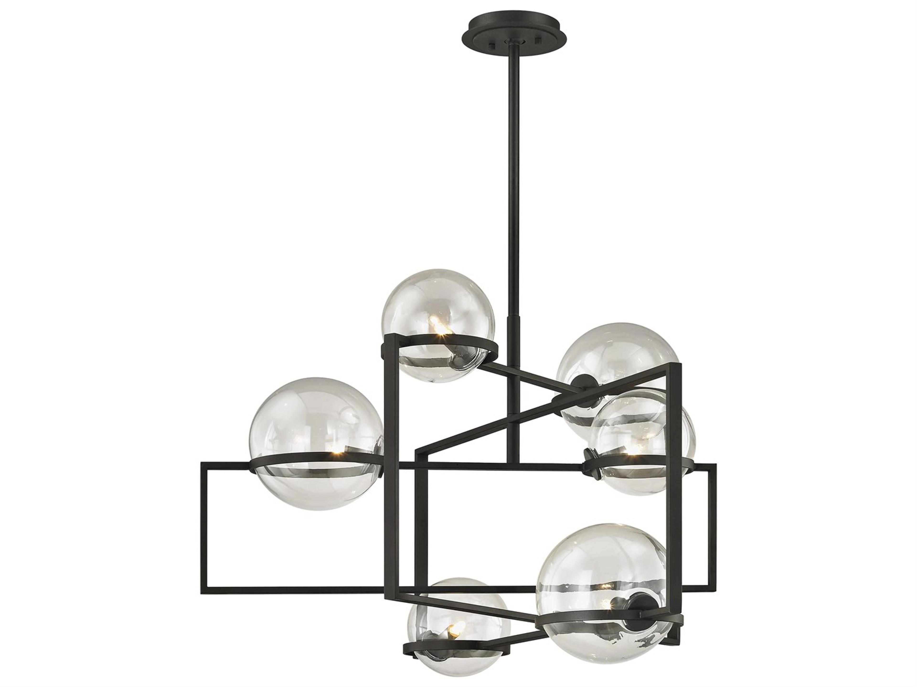Elliot Six Light Chandelier in Textured Black