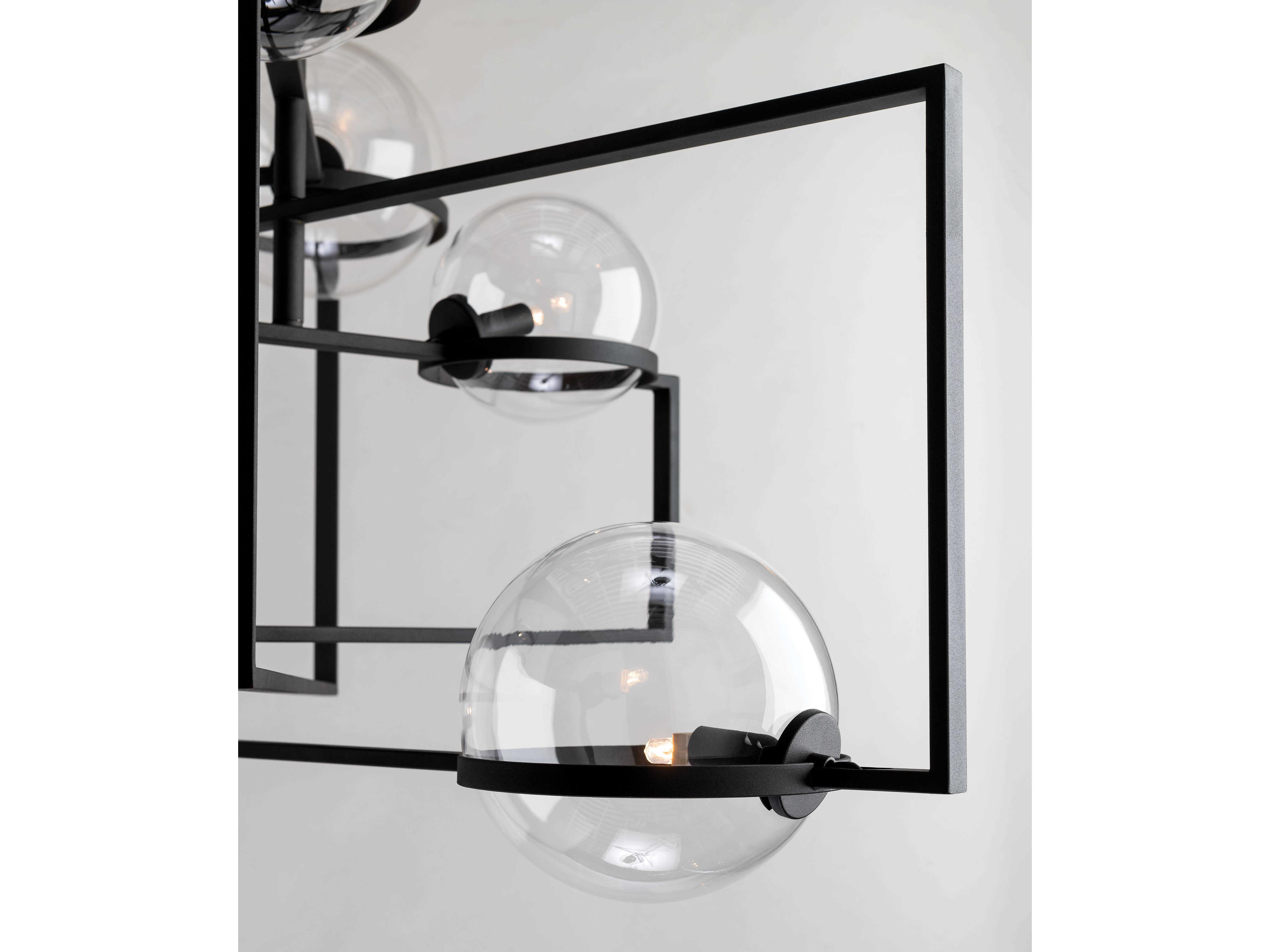 Troy Lighting Elliot 6-Light Textured Black Glass Globe Pendant