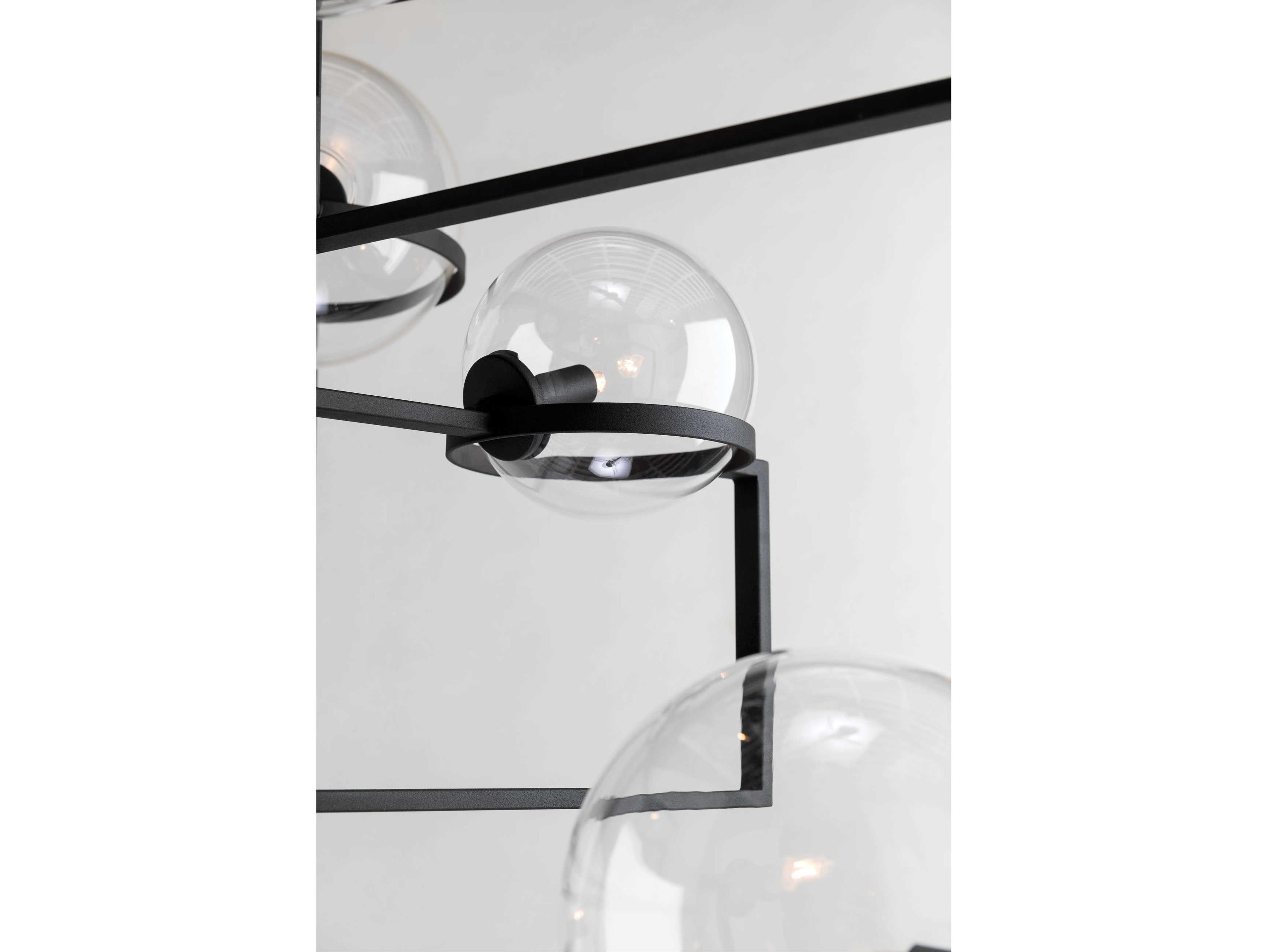 Troy Lighting Elliot 8-Light Textured Black Glass Globe Pendant