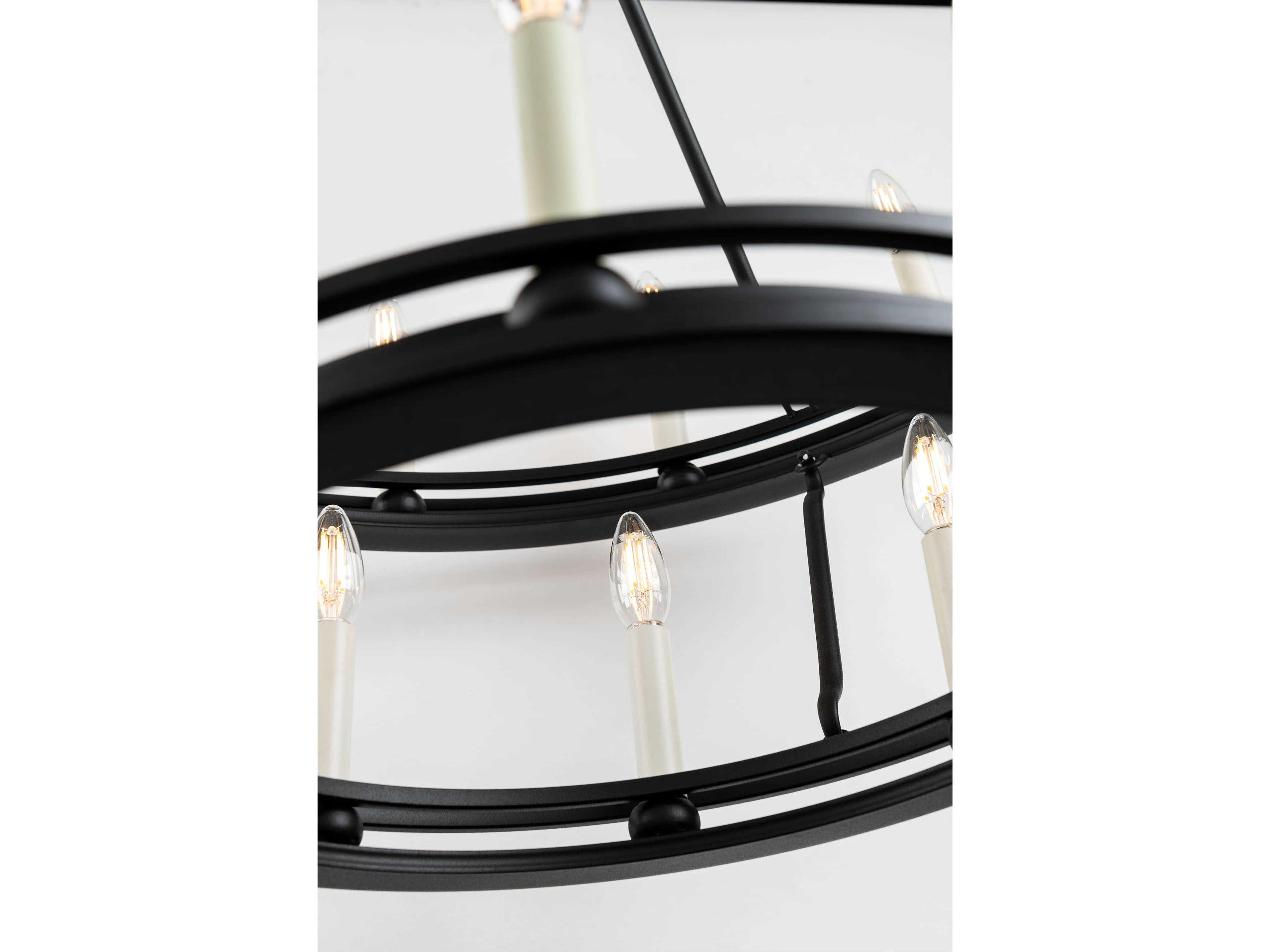 Troy Lighting Sutton 20-Light Textured Black Candelabra Tiered Chandelier