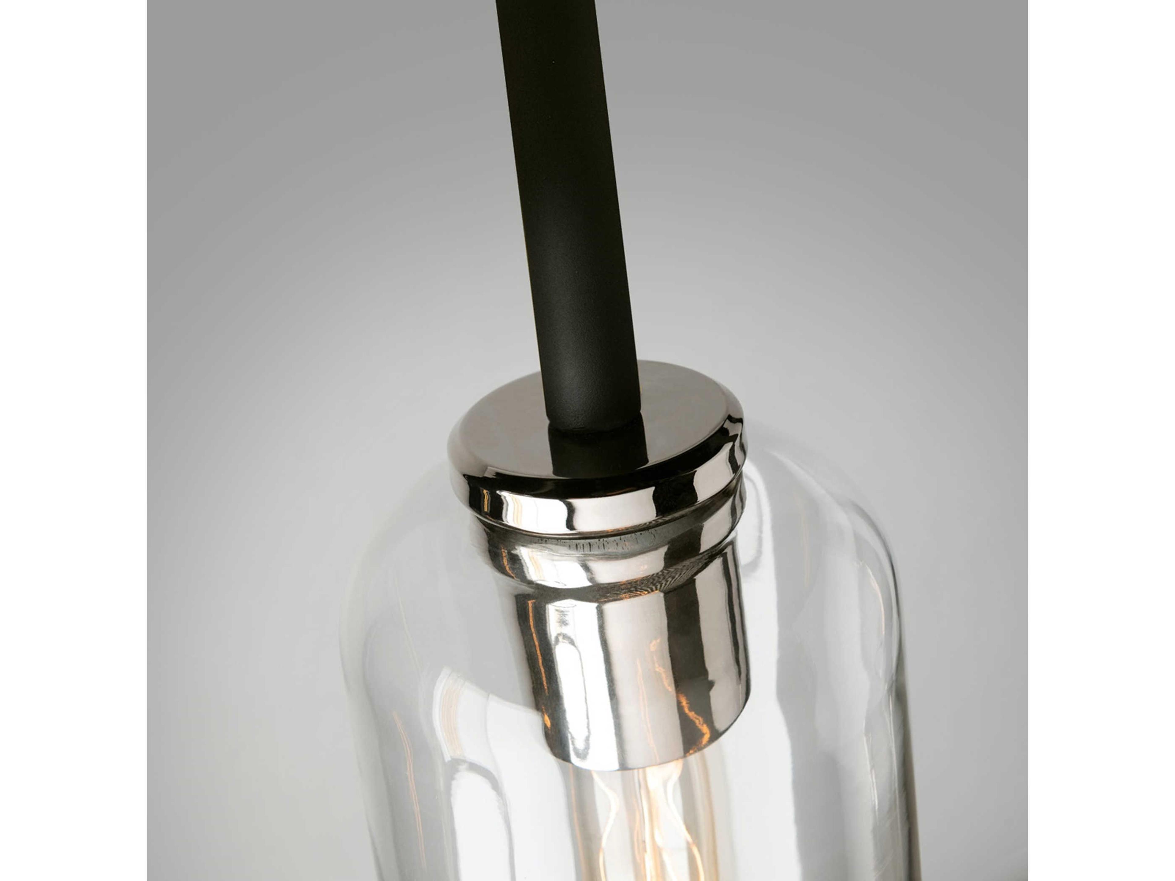 Troy Lighting Aeon 1-Light Carbide Black Glass Cylinder Mini Pendant