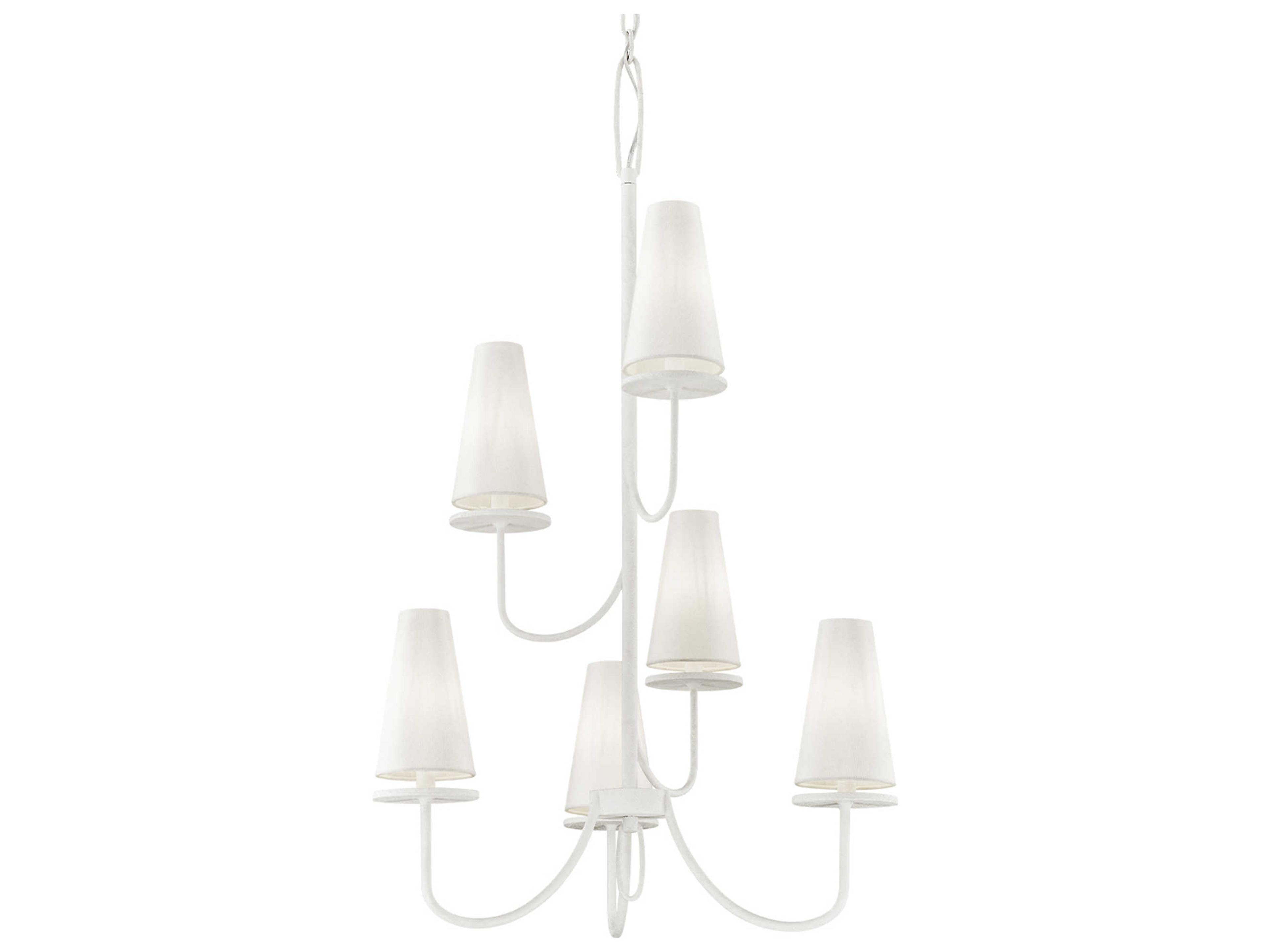 Troy Lighting Marcel 6-Light Gesso White Tiered Chandelier