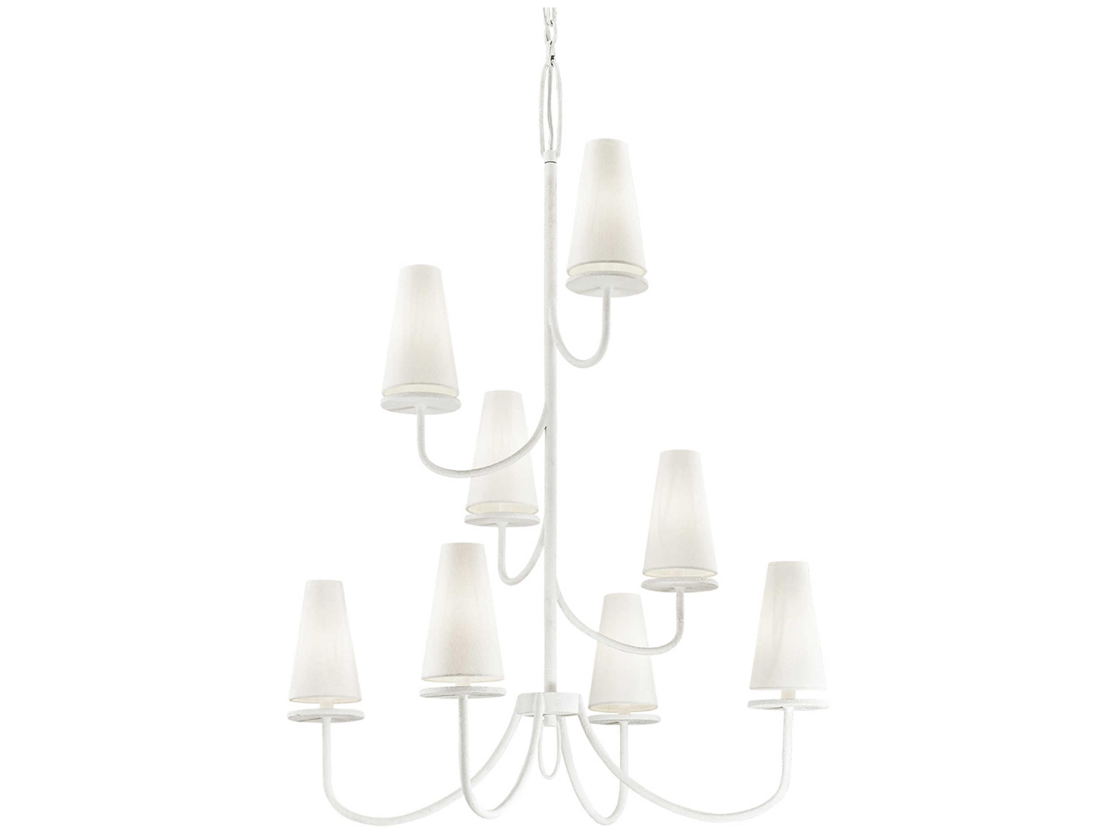 Troy Lighting Marcel 8-Light Gesso White Tiered Chandelier
