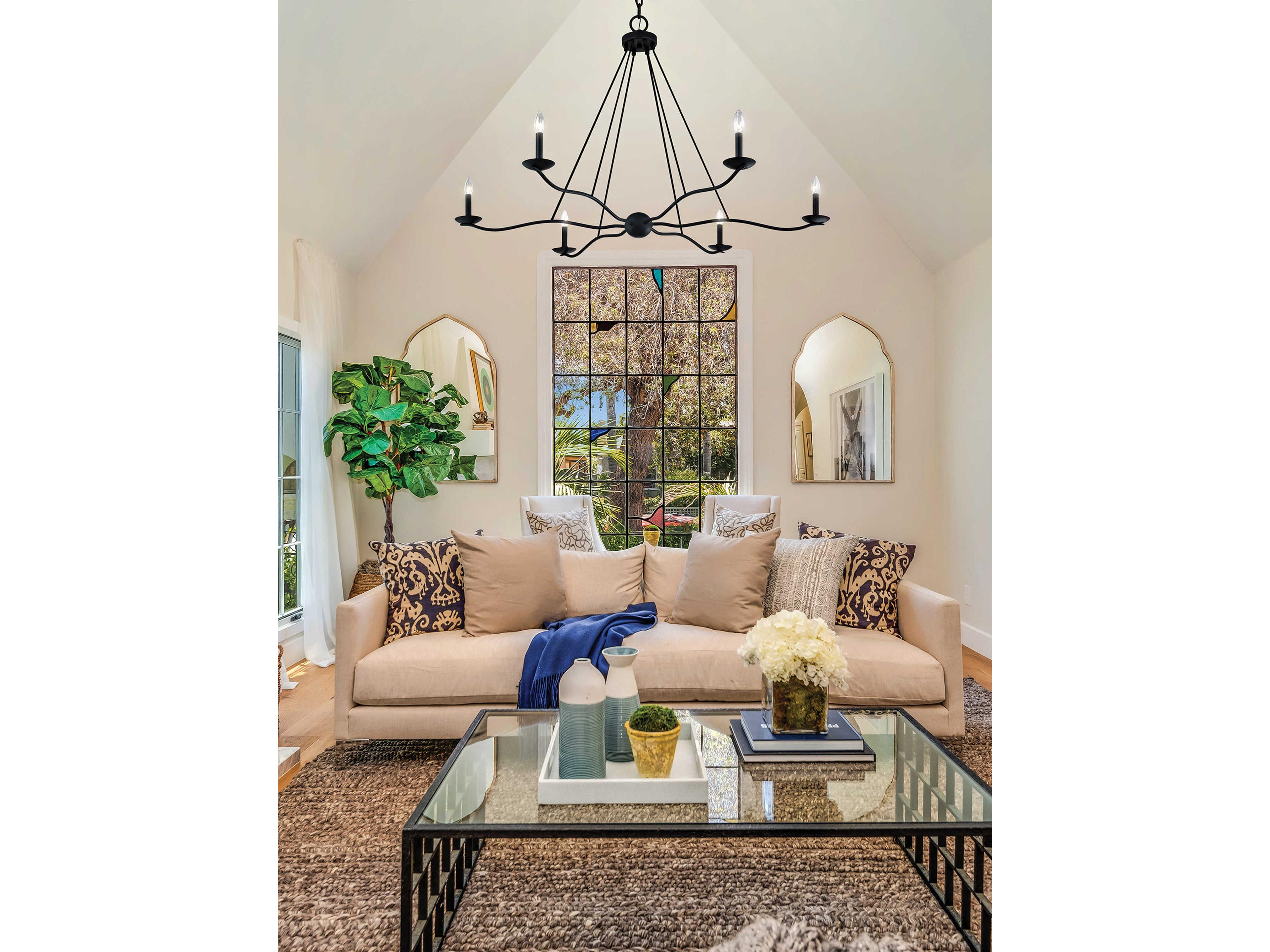 Troy Lighting Sawyer 6-Light Forged Iron Black Candelabra Chandelier