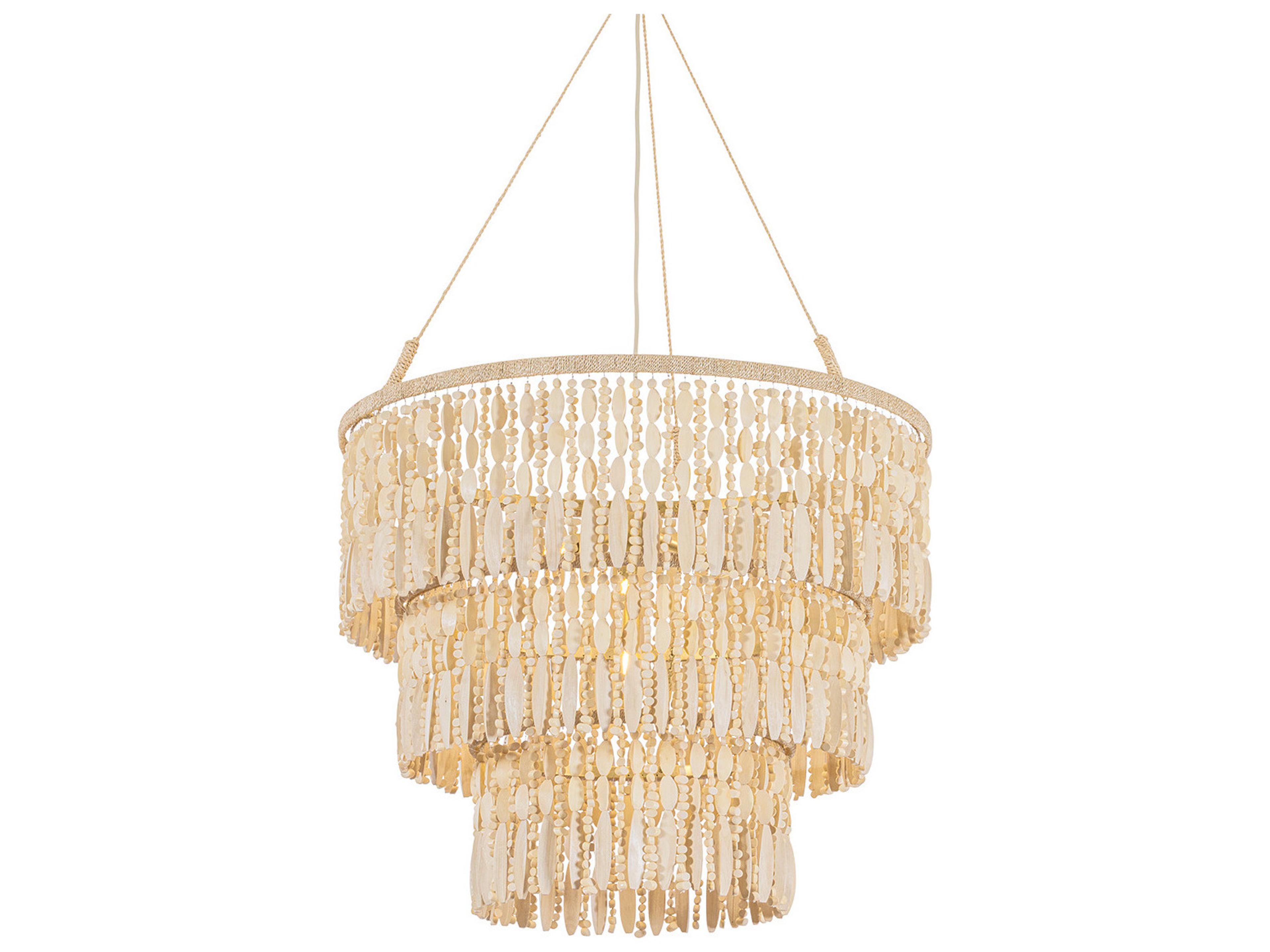 Ben 4-Light Vintage Gold Leaf Tiered Pendant