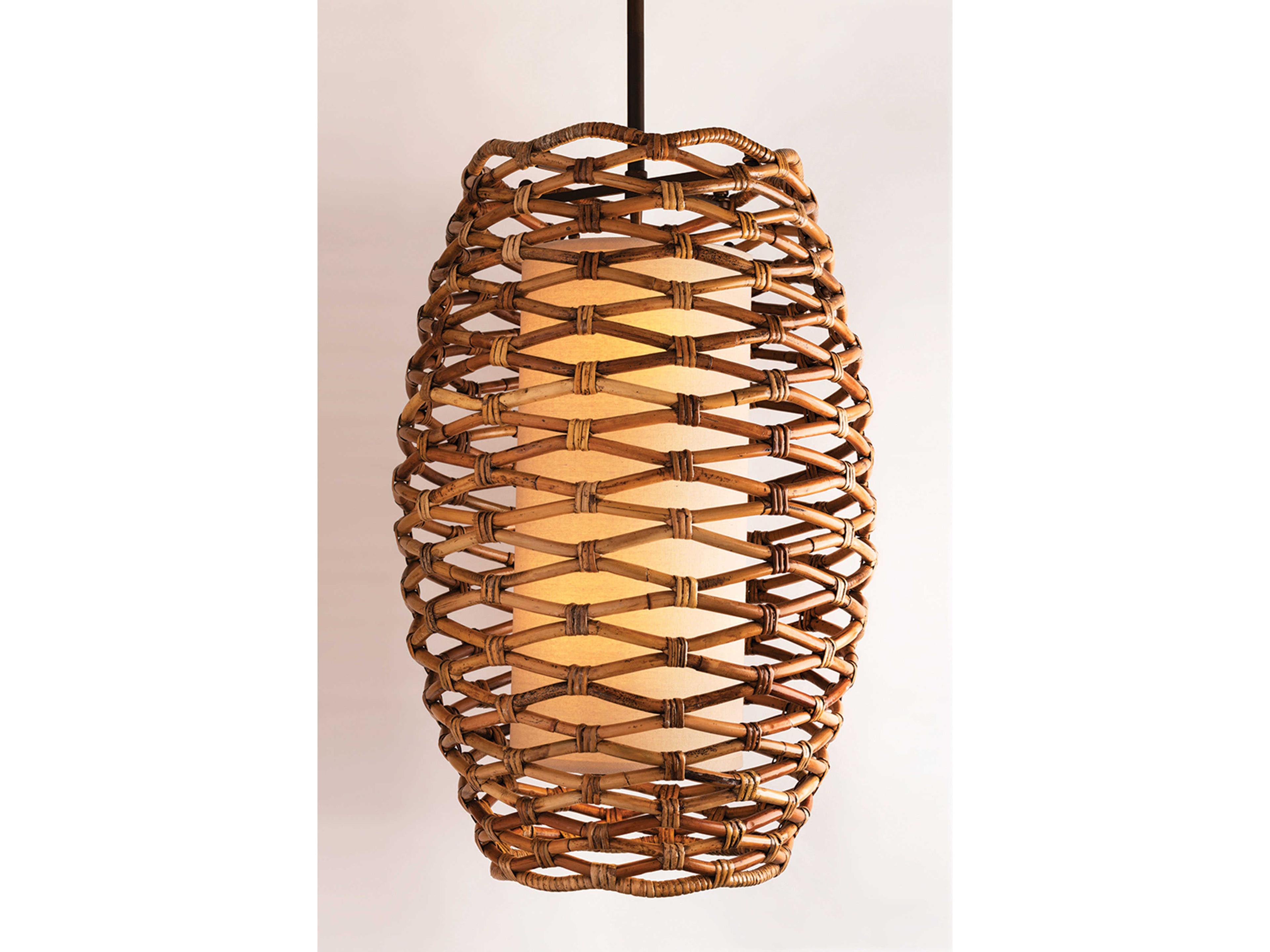 Troy Lighting Balboa 6-Light Bronze Natural Brown Cylinder Pendant