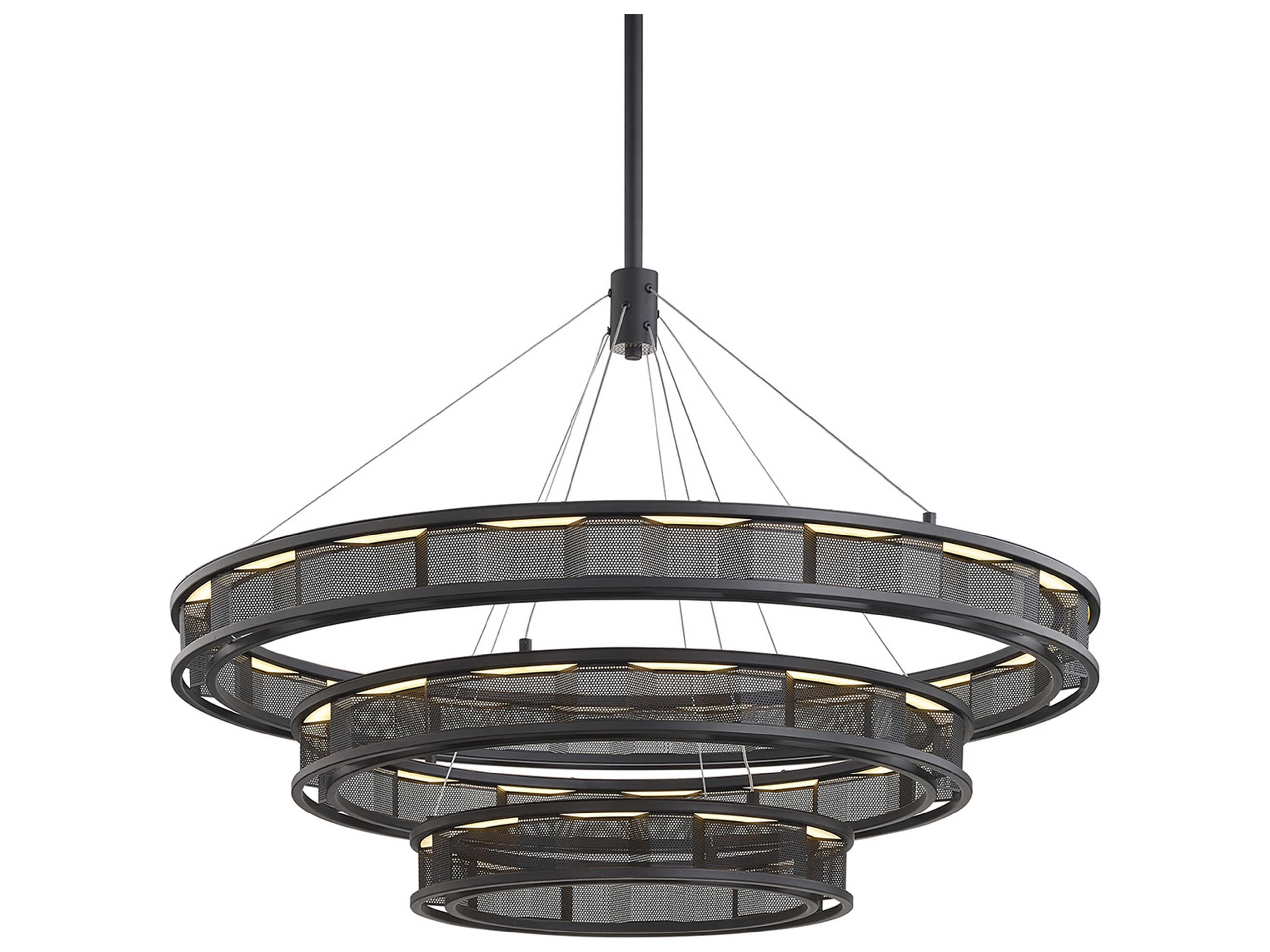 Troy Lighting Fuze 1-Light Modern Bronze LED Round Pendant