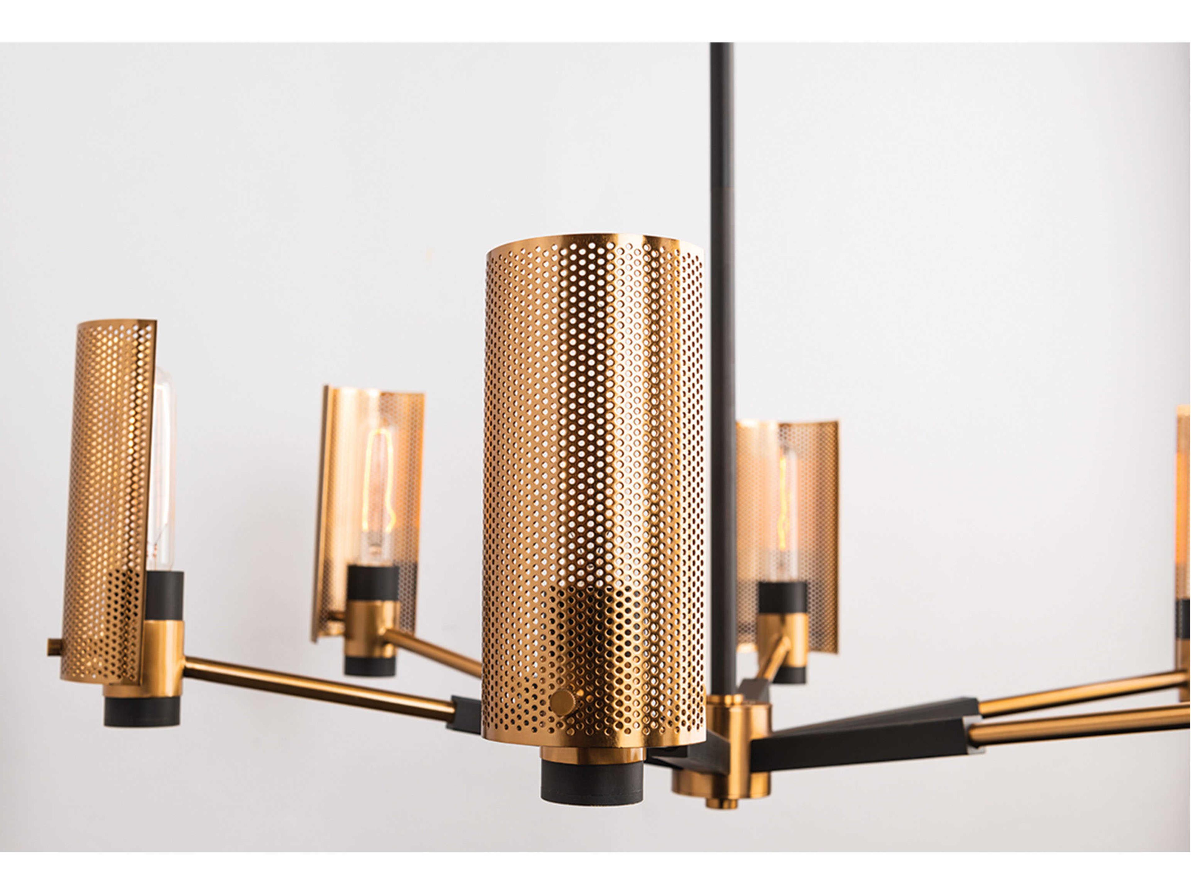 Troy Lighting Pilsen 6-Light Modern Bronze And Aged Brass Chandelier