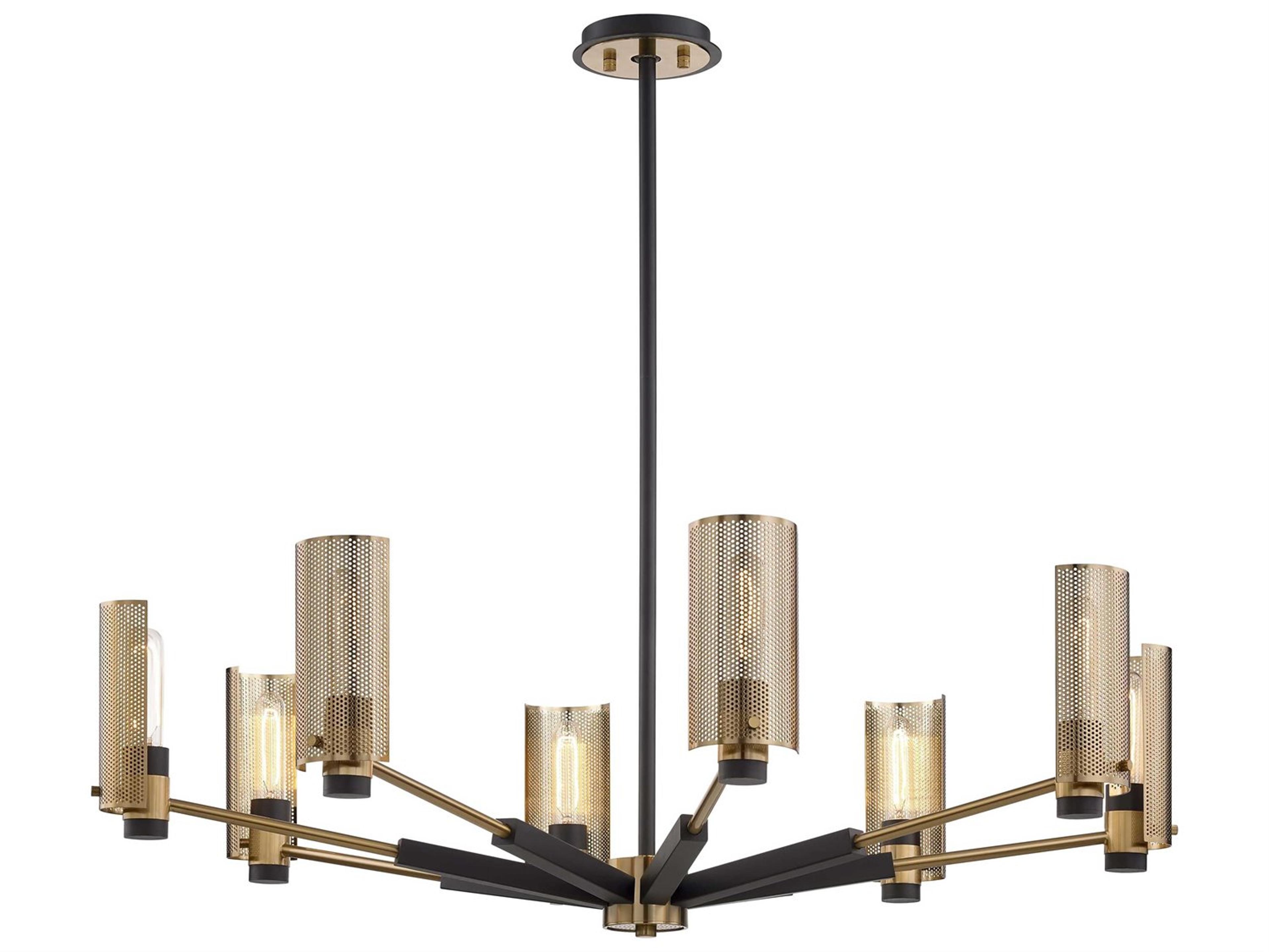 Pilsen 8-Light Chandelier in Modern Bronze and Aged Brass