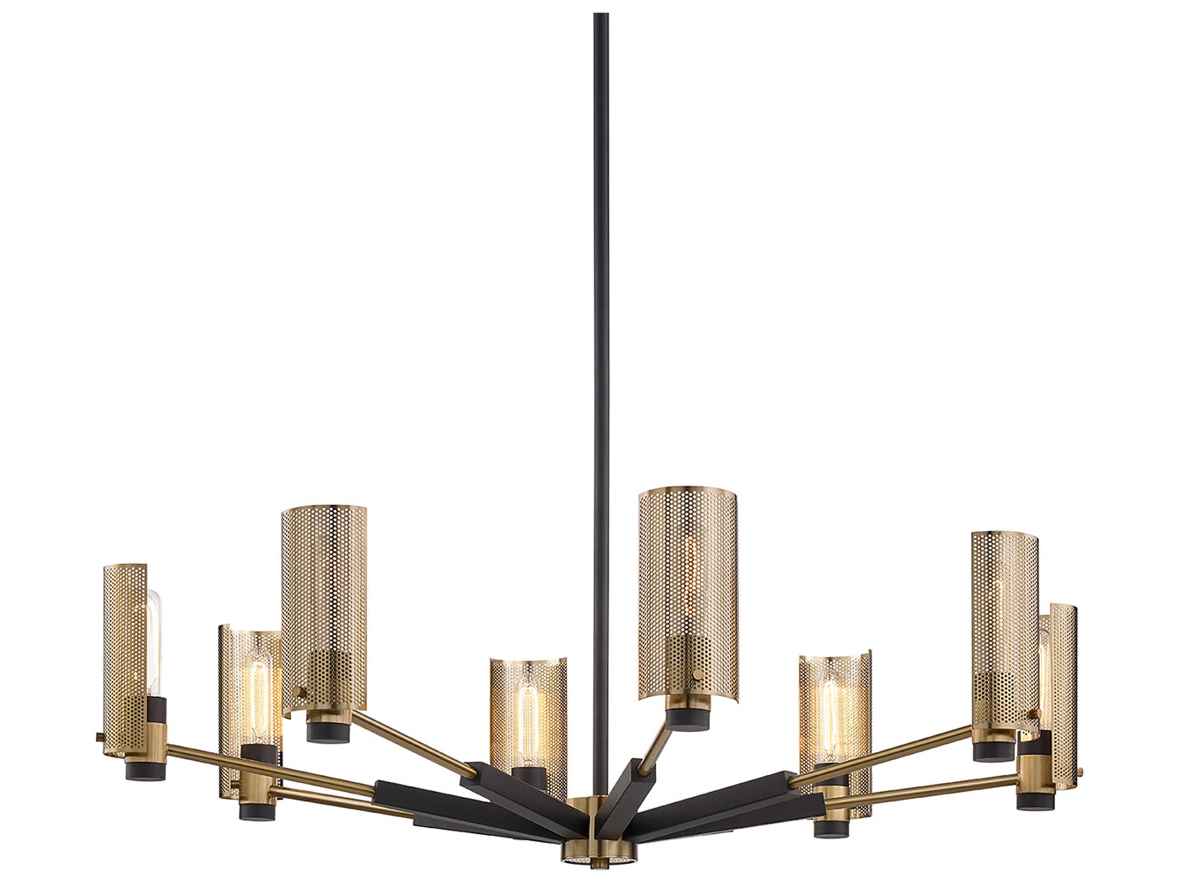 Troy Lighting Pilsen 8-Light Modern Bronze And Aged Brass Chandelier
