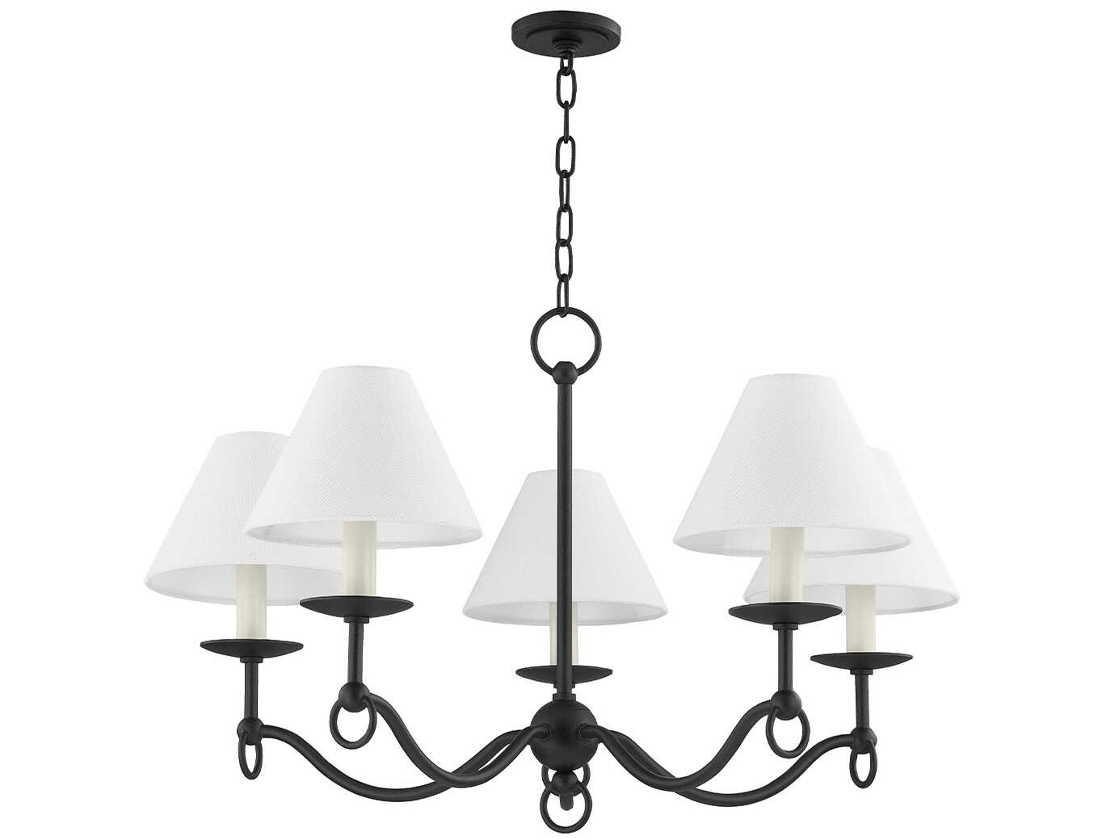 Massi 5-Light Forged Iron Black Empire Chandelier