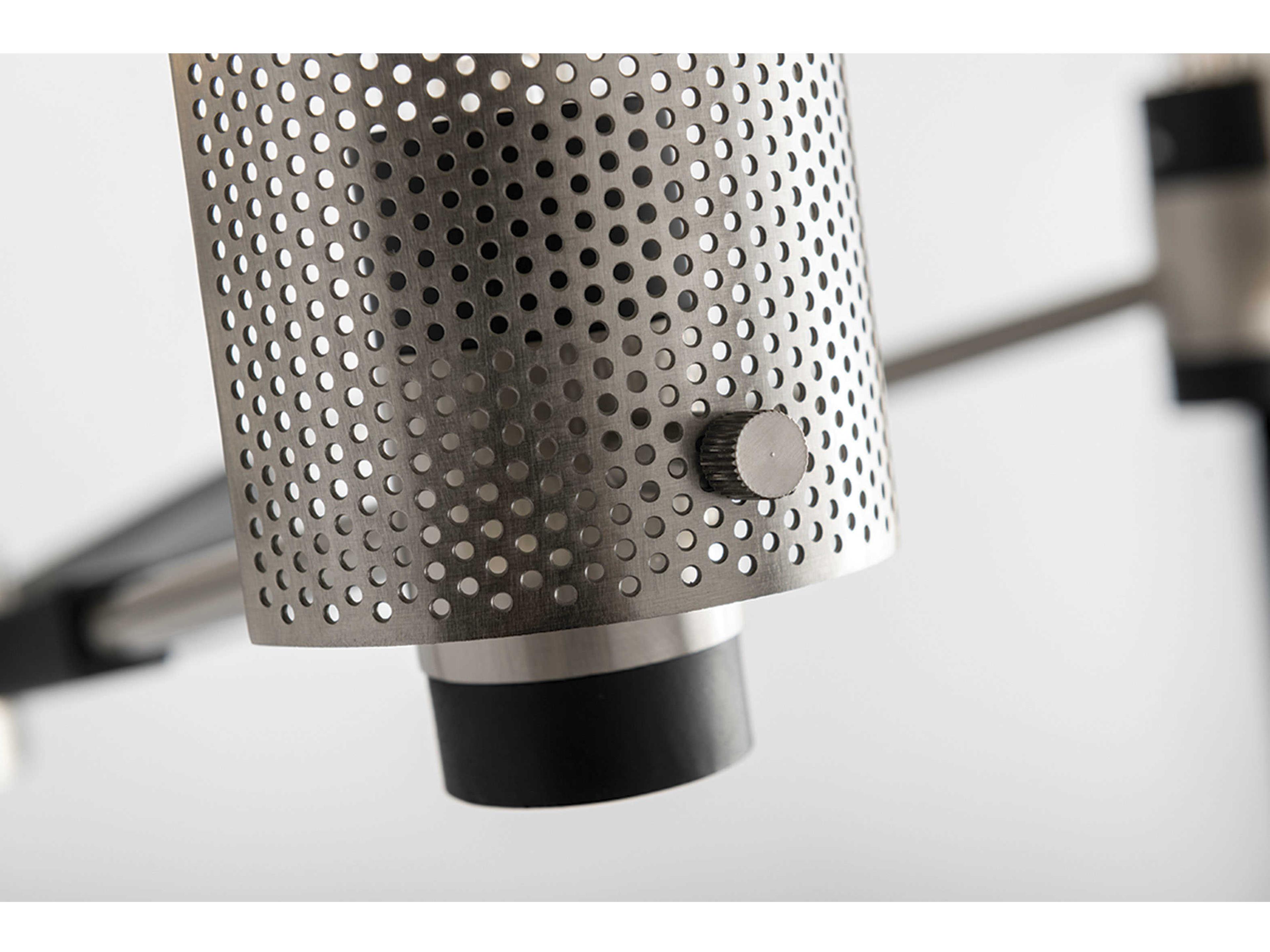 Troy Lighting Pilsen 6-Light Carbide Black Satin Nickel Cylinder Chandelier