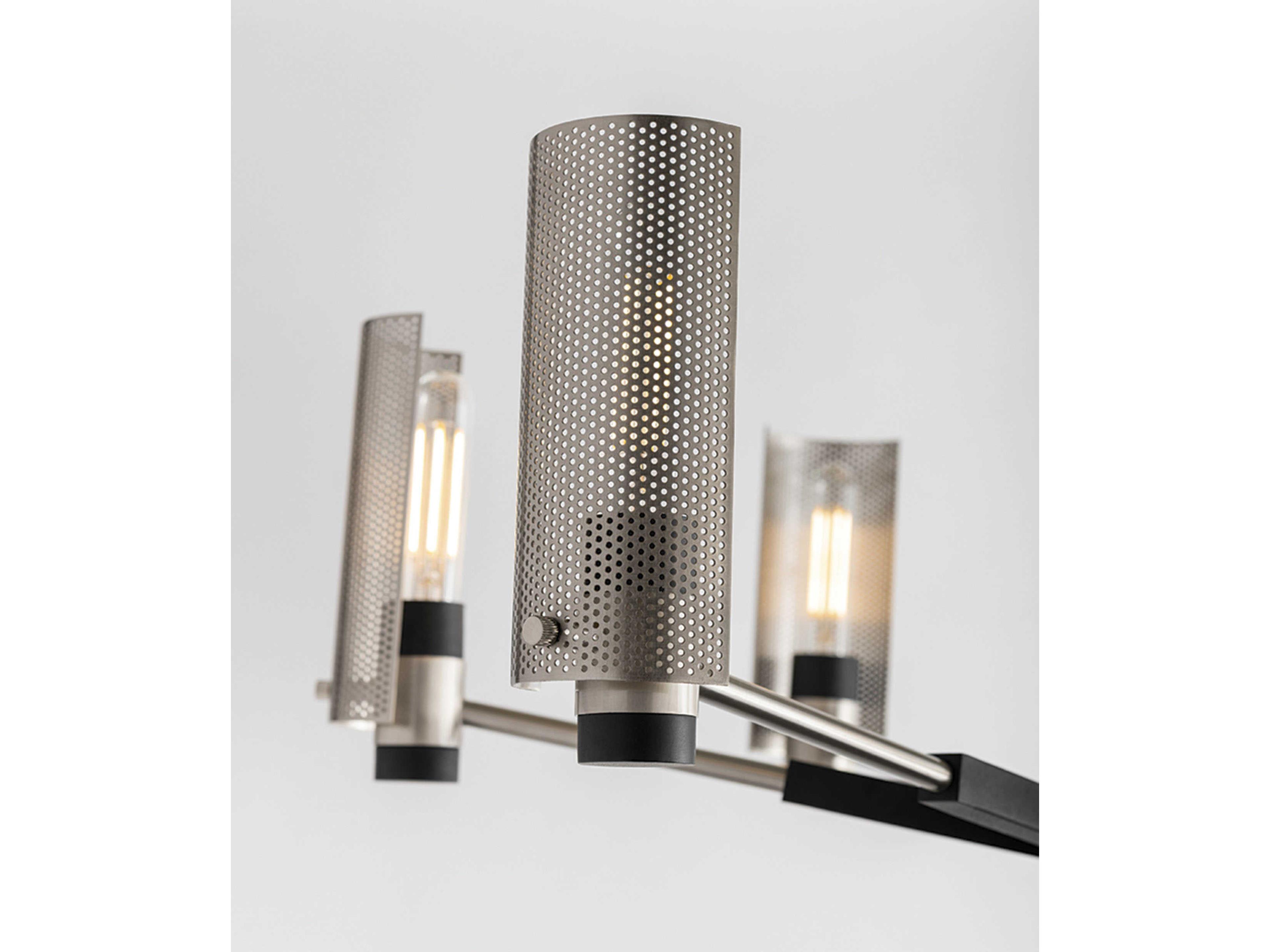 Troy Lighting Pilsen 6-Light Carbide Black Satin Nickel Cylinder Chandelier