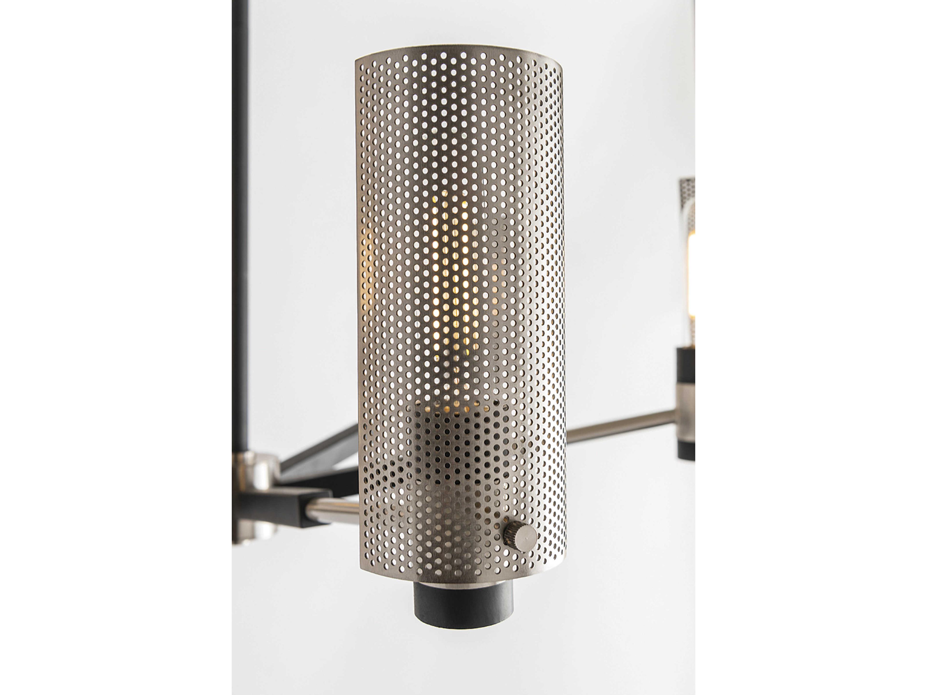 Troy Lighting Pilsen 8-Light Carbide Black With Satin Nickel Accents Chandelier