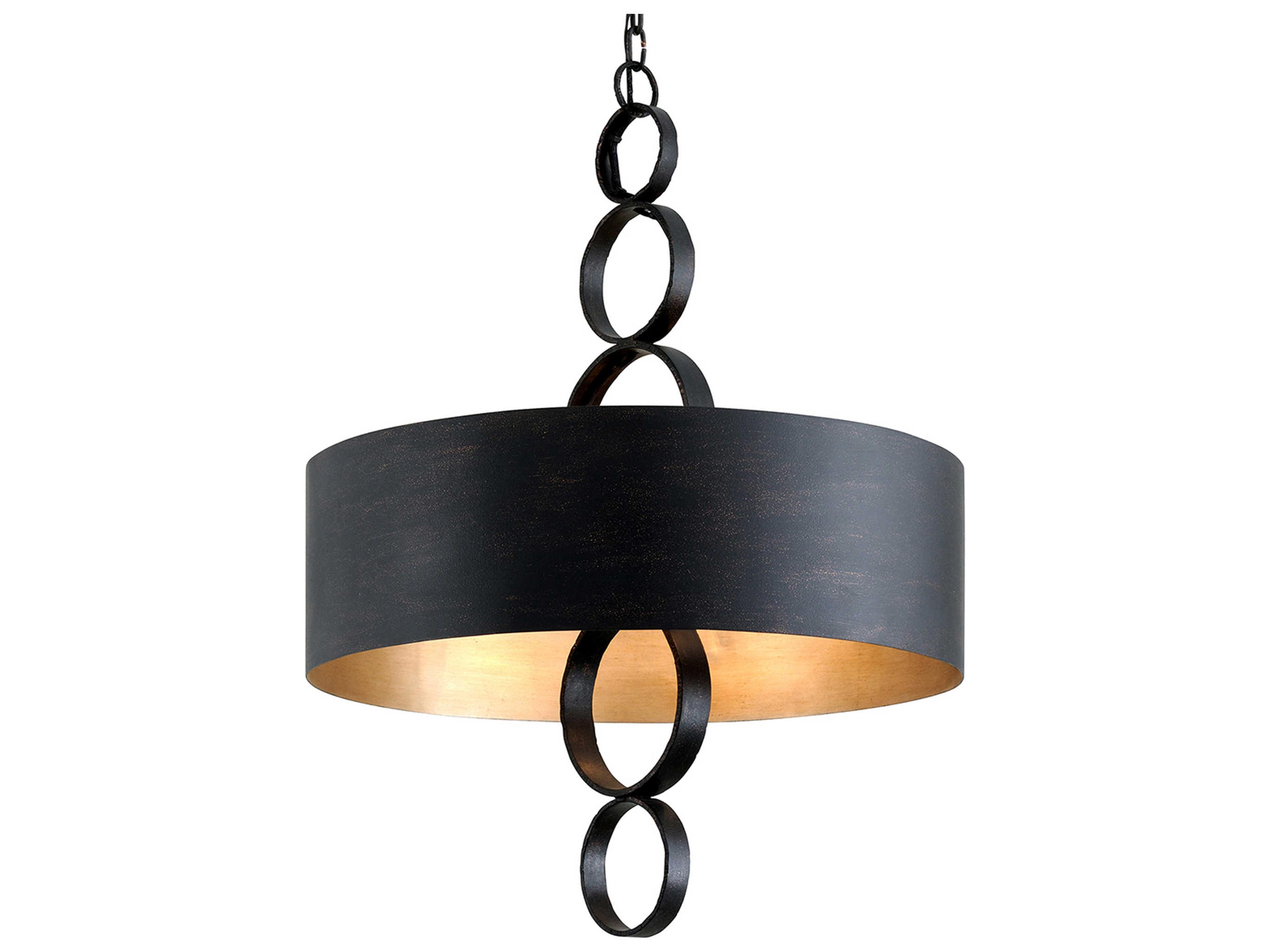 Troy Lighting Rivington 6-Light Charred Copper Drum Pendant