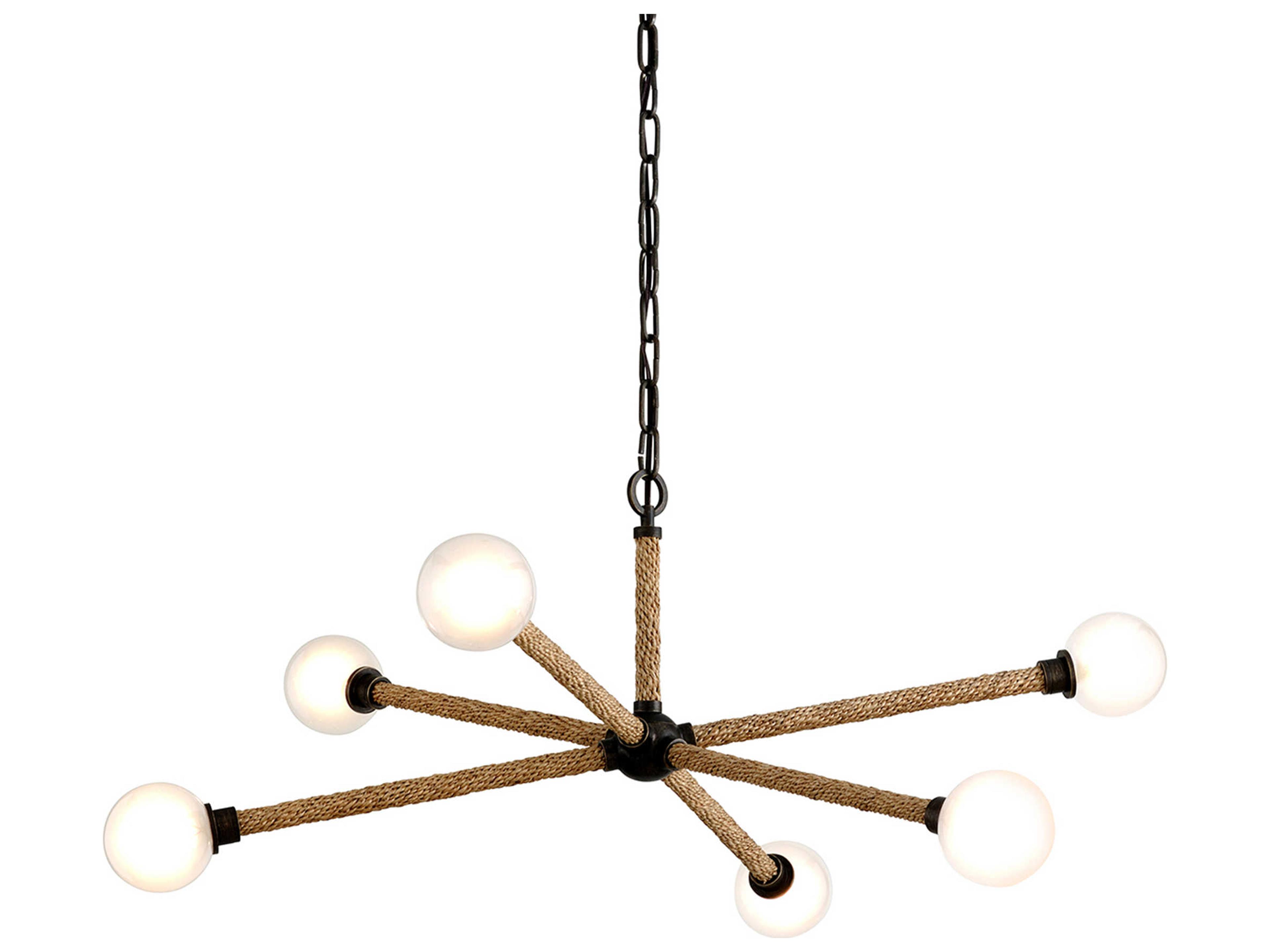 Troy Lighting Nomad 6-Light Classic Bronze Natural Brown Glass LED Globe Chandelier