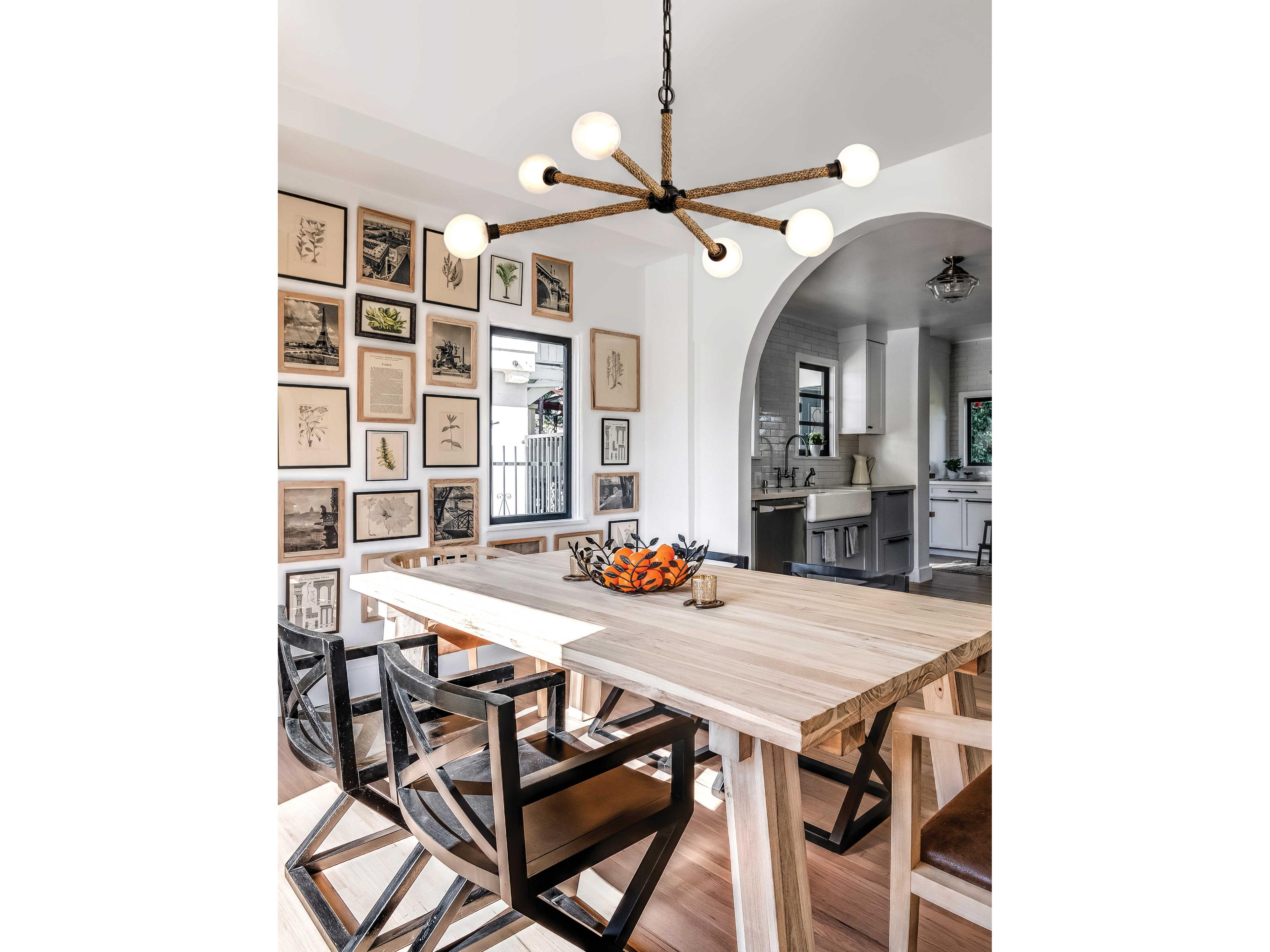 Troy Lighting Nomad 6-Light Classic Bronze Natural Brown Glass LED Globe Chandelier