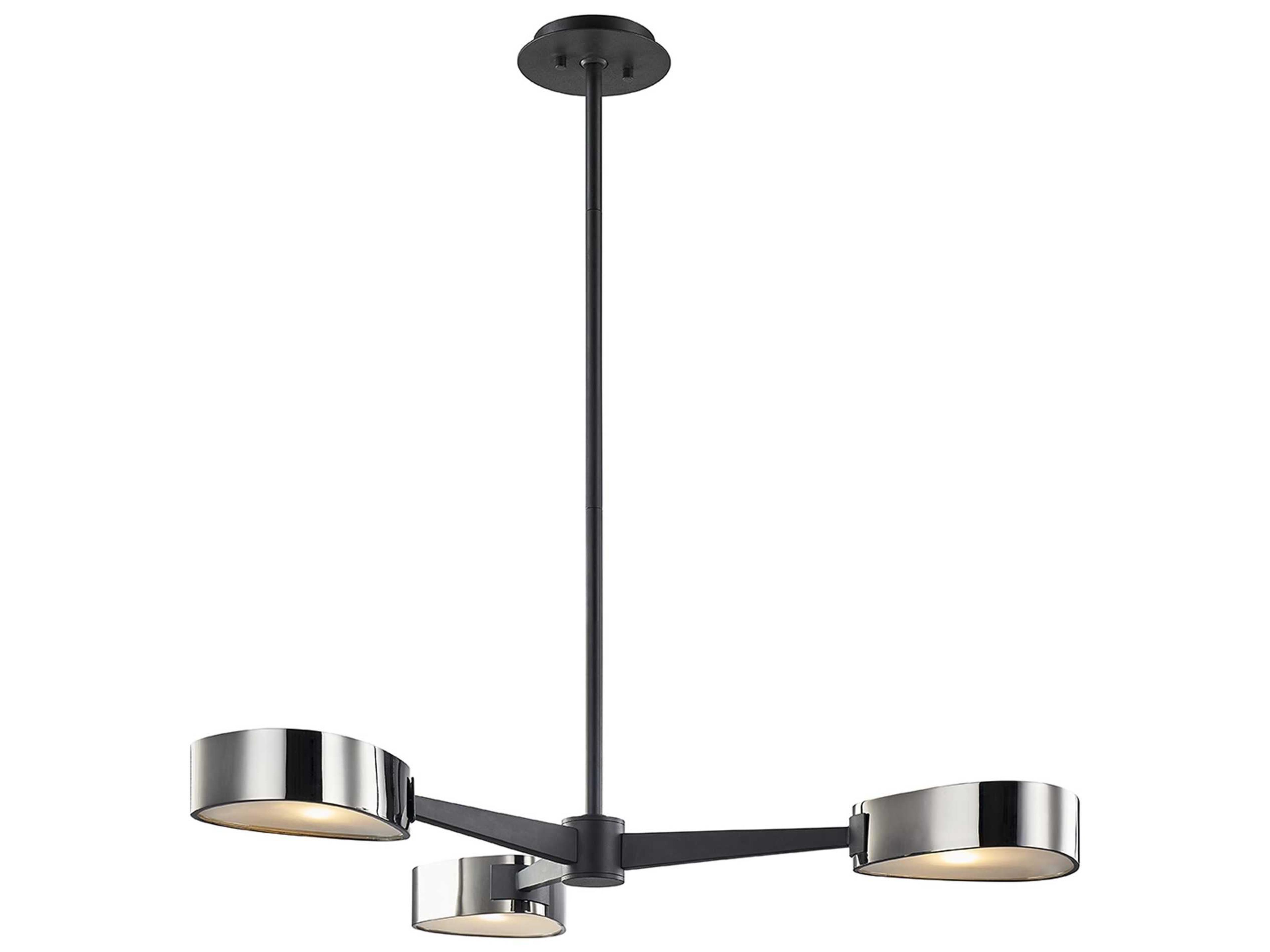 Troy Lighting Allisio 3-Light Carbide Black Chrome Glass Chandelier