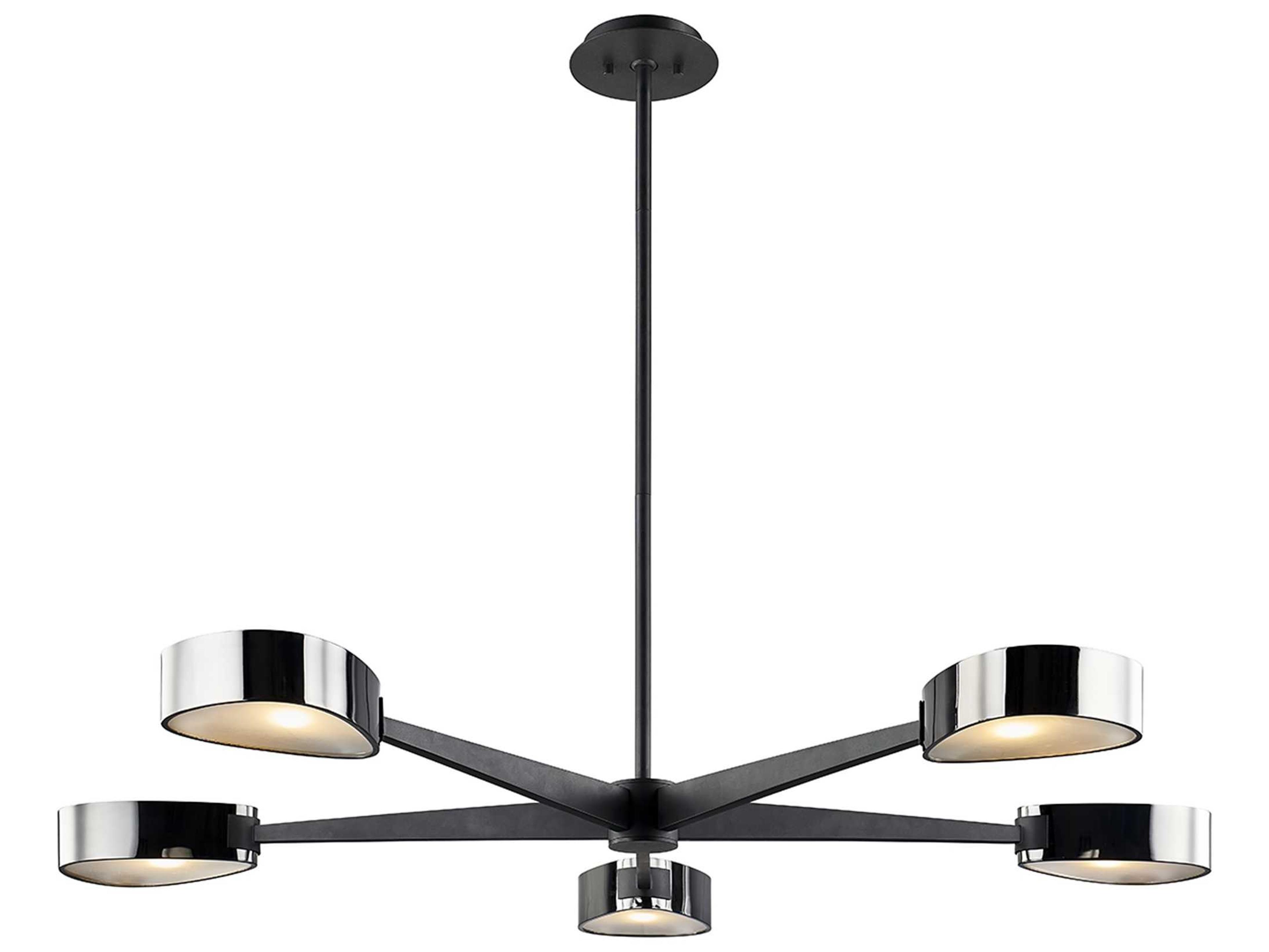 Troy Lighting Allisio 5-Light Carbide Black Chrome Glass Chandelier