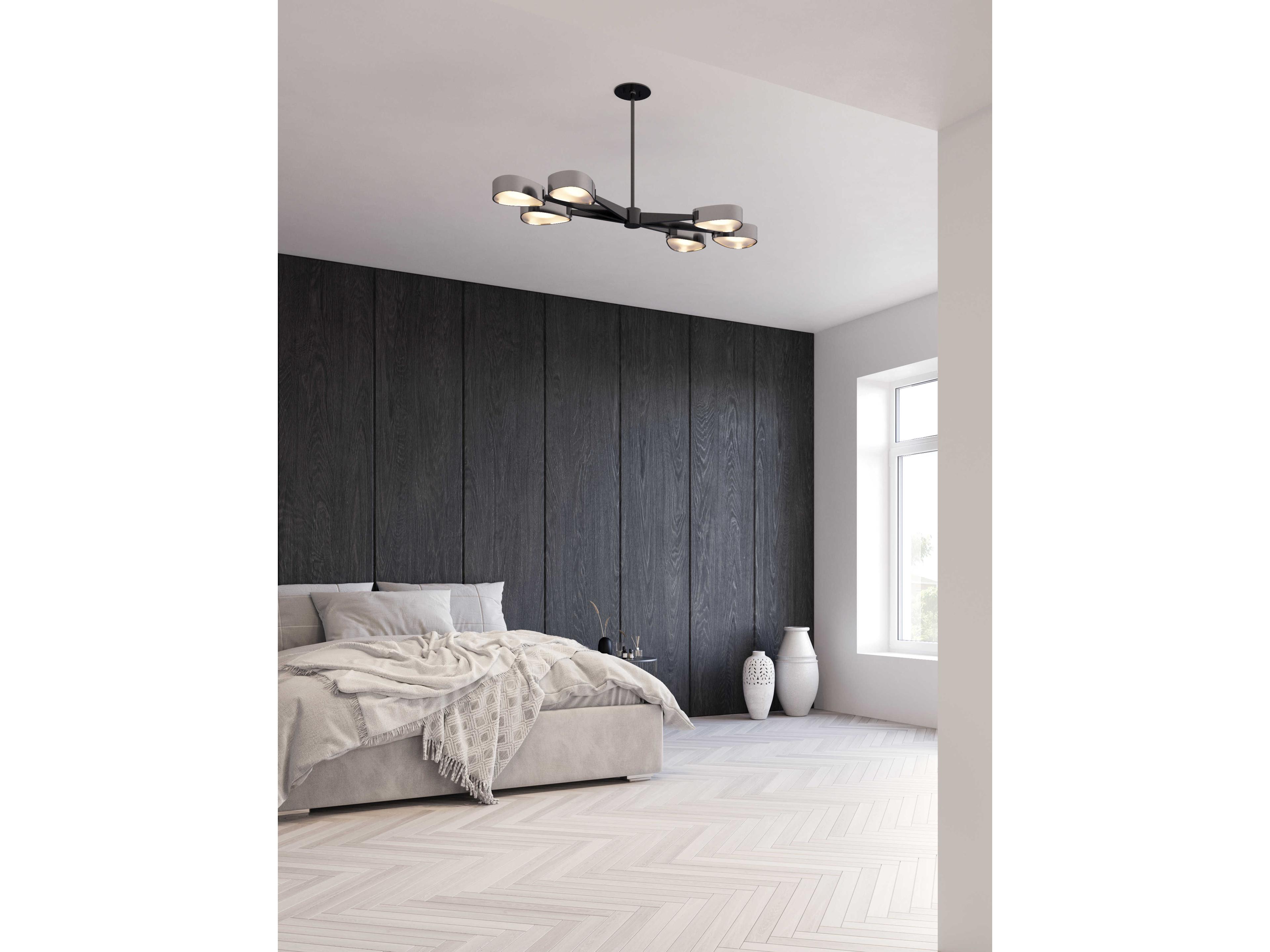 Troy Lighting Allisio 6-Light Carbide Black Chrome Glass Island Pendant