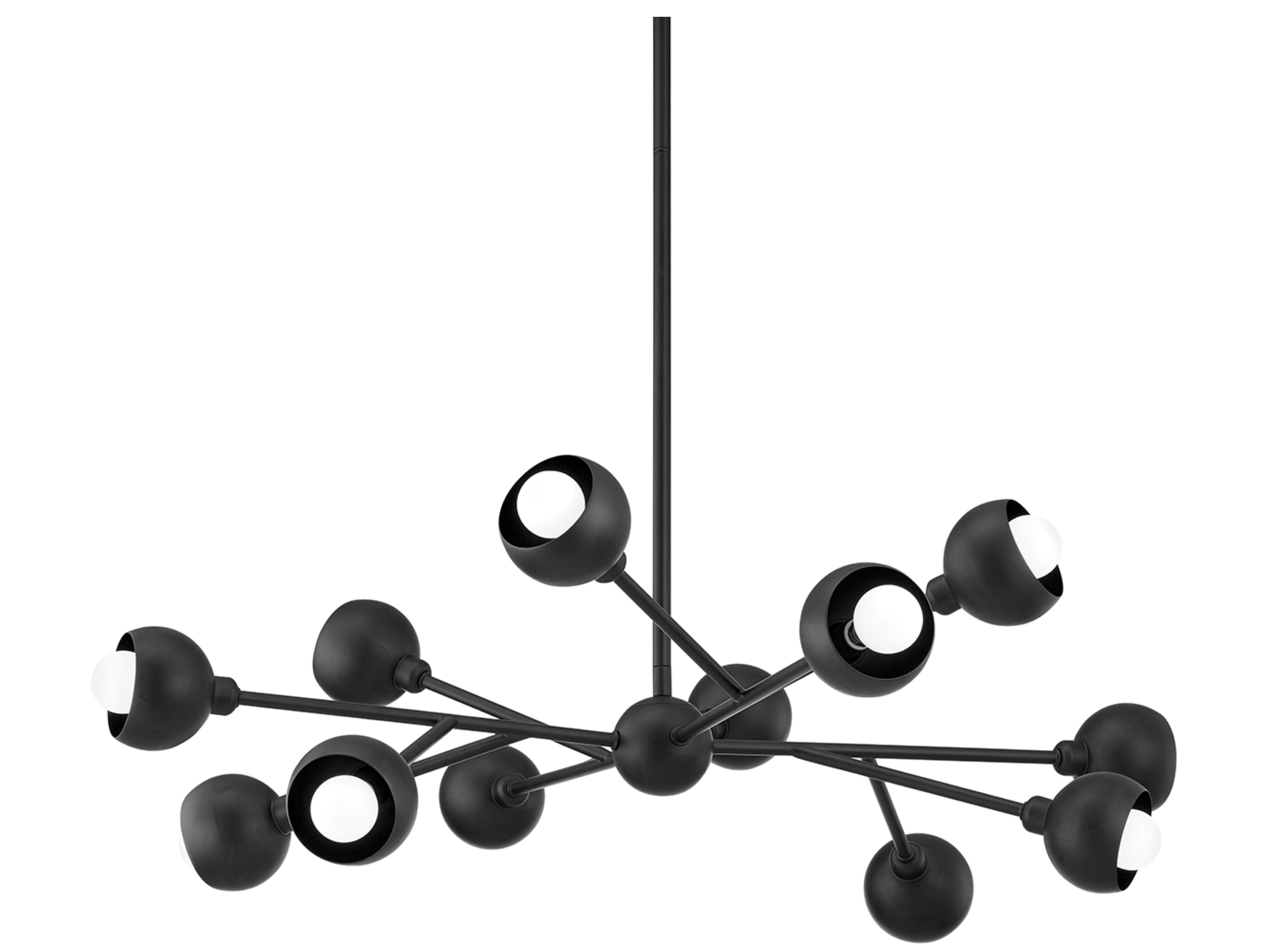 Colt 12-Light Soft Black Sputnik Chandelier