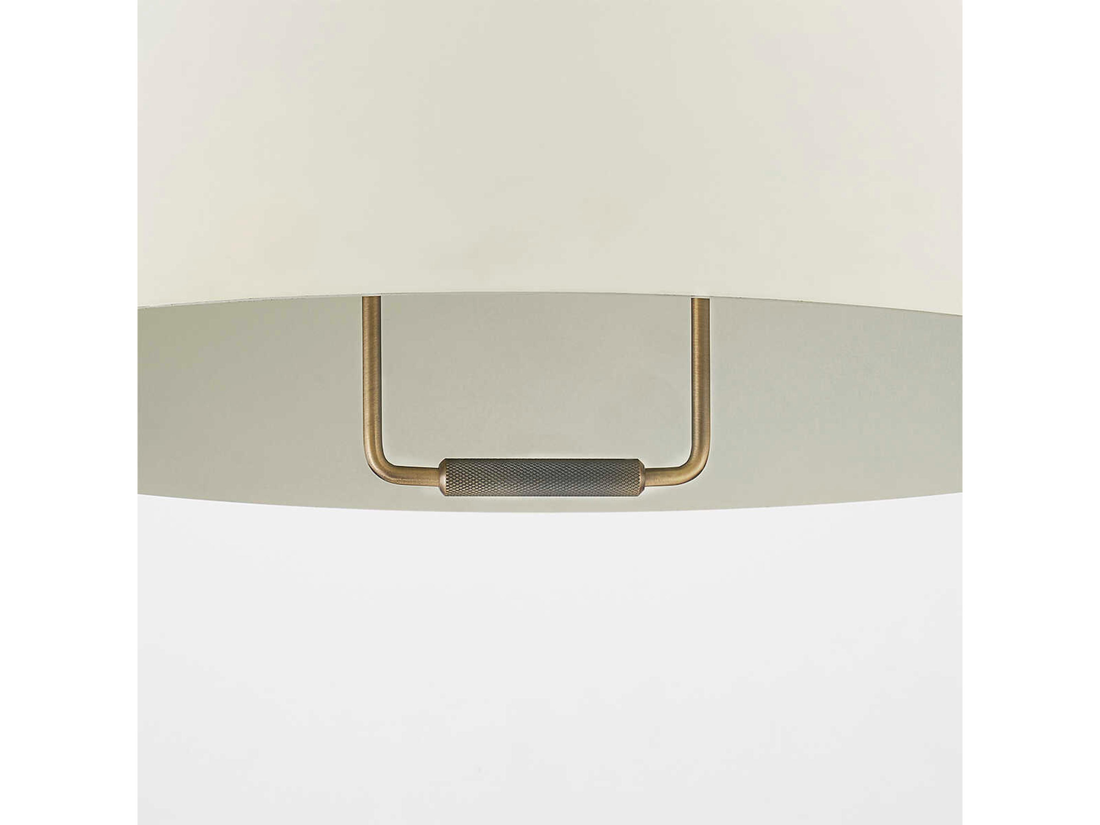 Troy Lighting Fontana 1-Light Patina Brass White Pendant