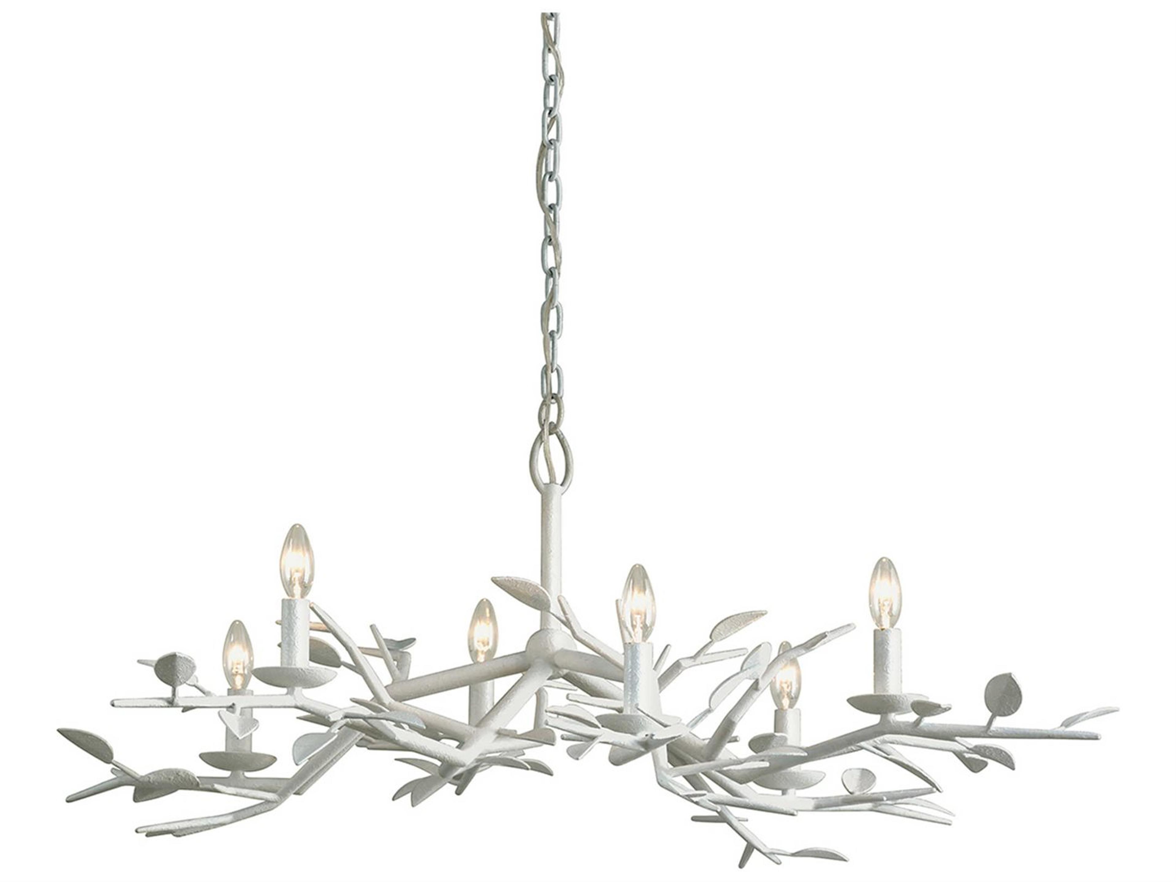 Troy Lighting Aubrey 6-Light Gesso White Candelabra Chandelier