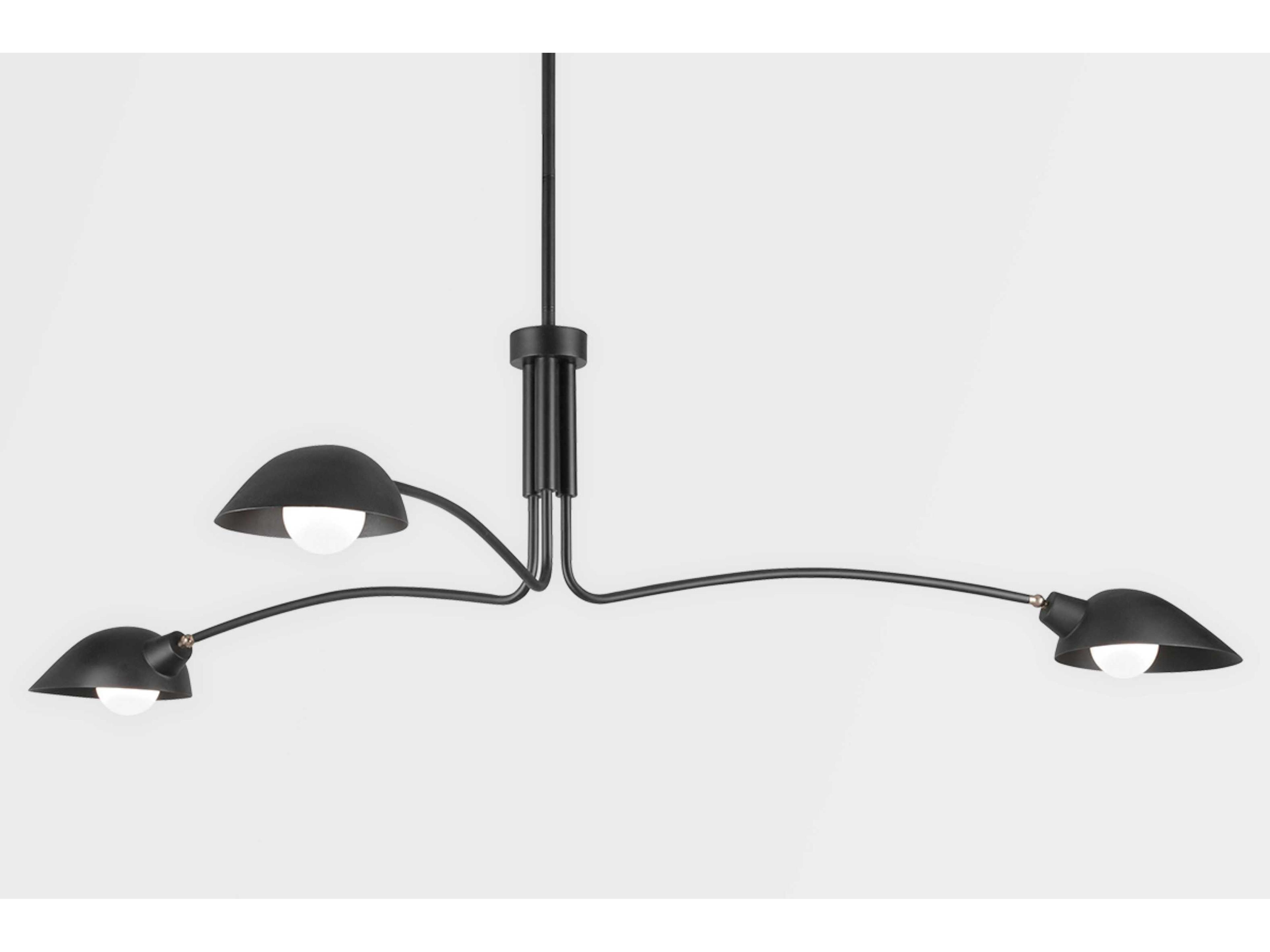 Troy Lighting Leo 3-Light Satin Black Chandelier