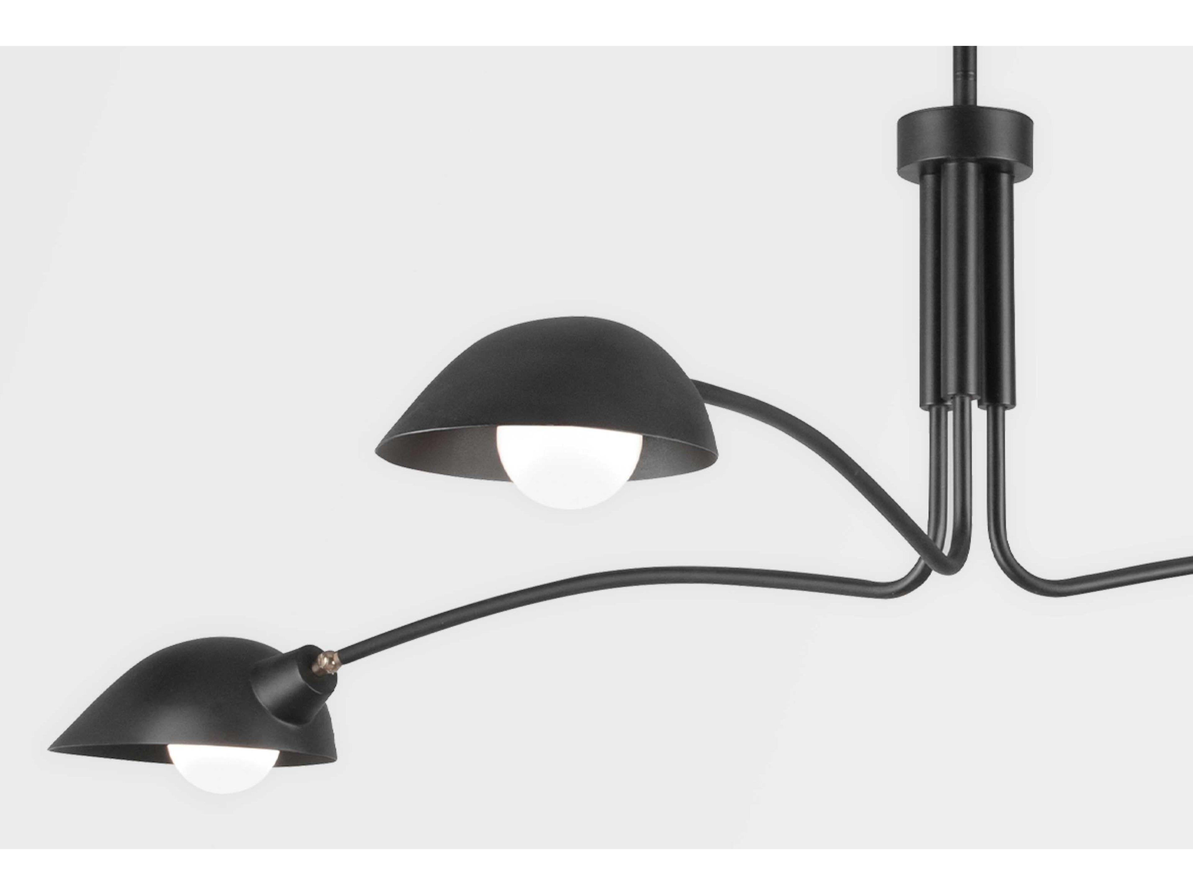 Troy Lighting Leo 3-Light Satin Black Chandelier