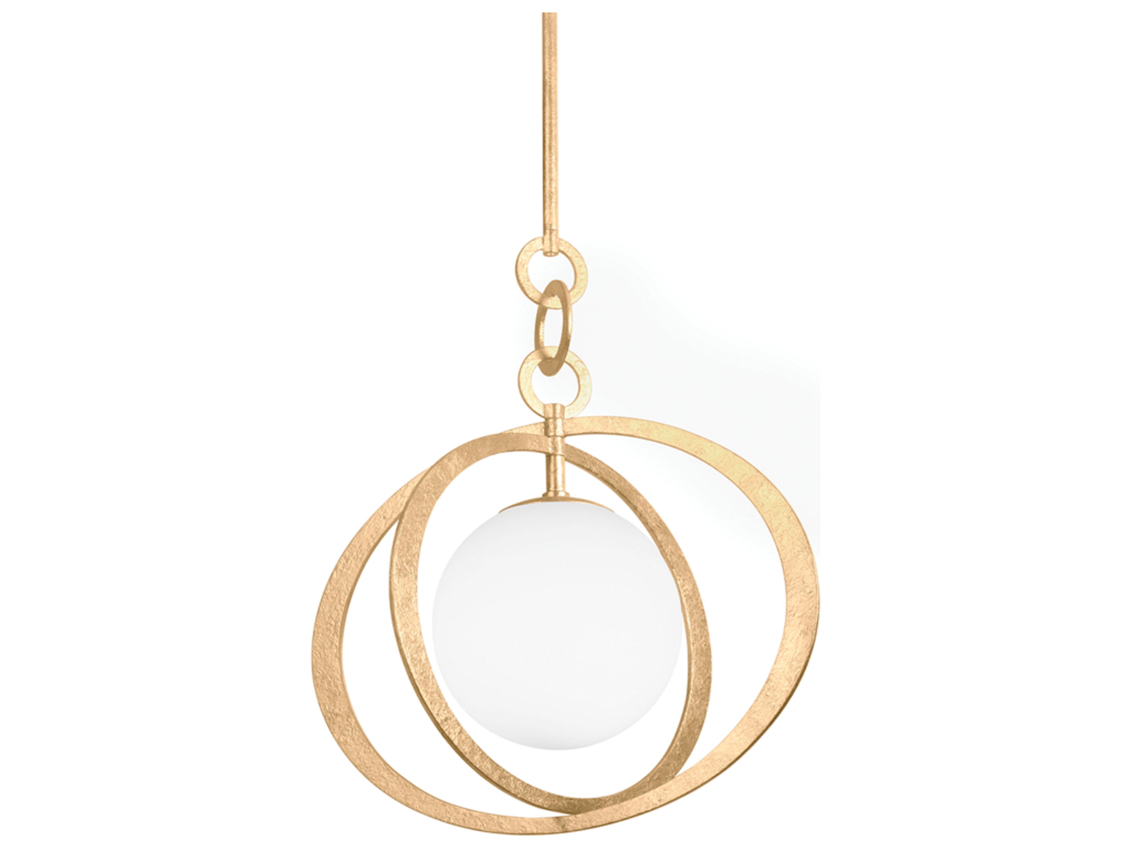 Olancha 1-Light Vintage Gold Leaf Glass Globe Pendant