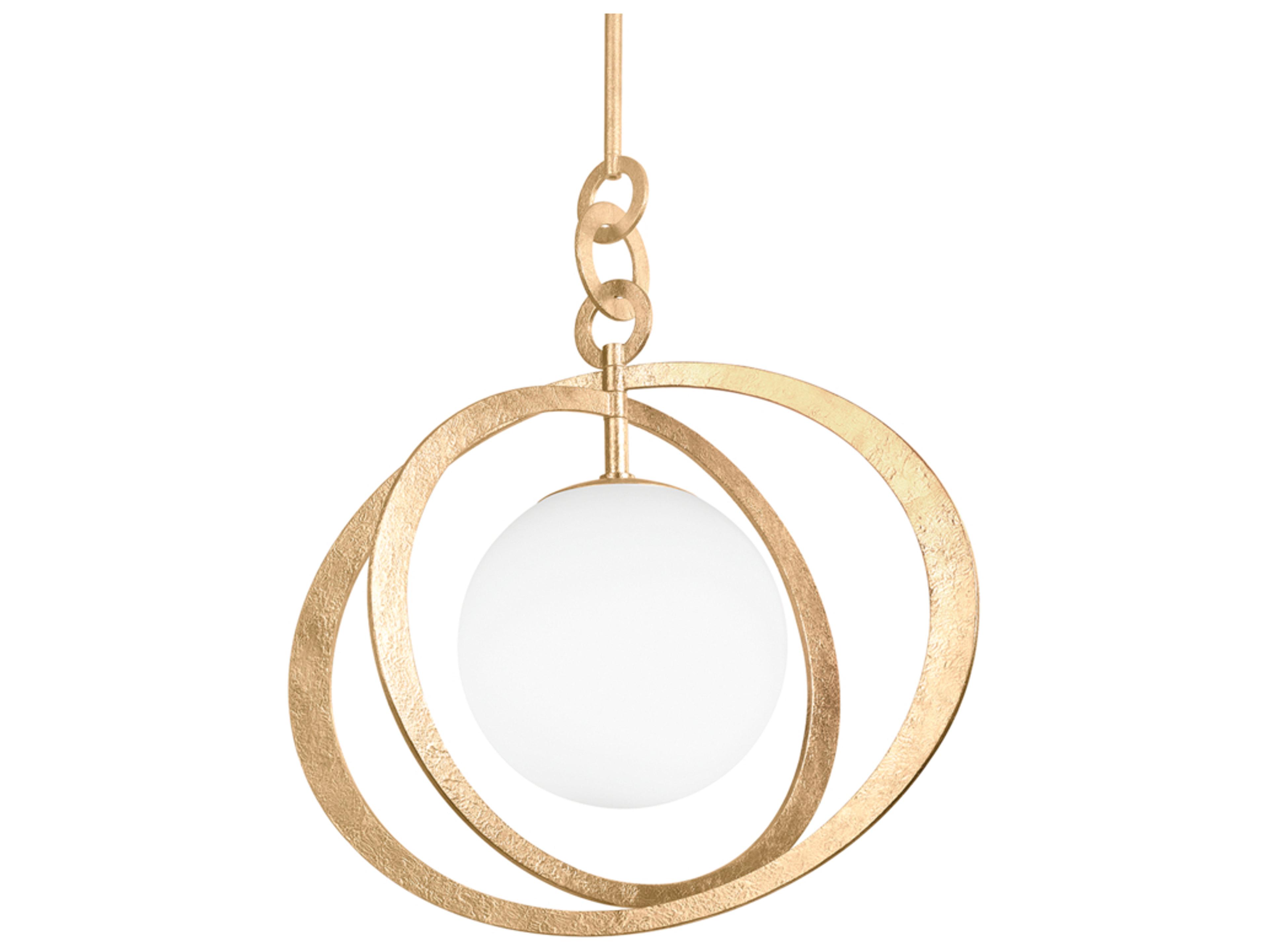 Olancha 1-Light Black Iron Gold Glass Globe Pendant