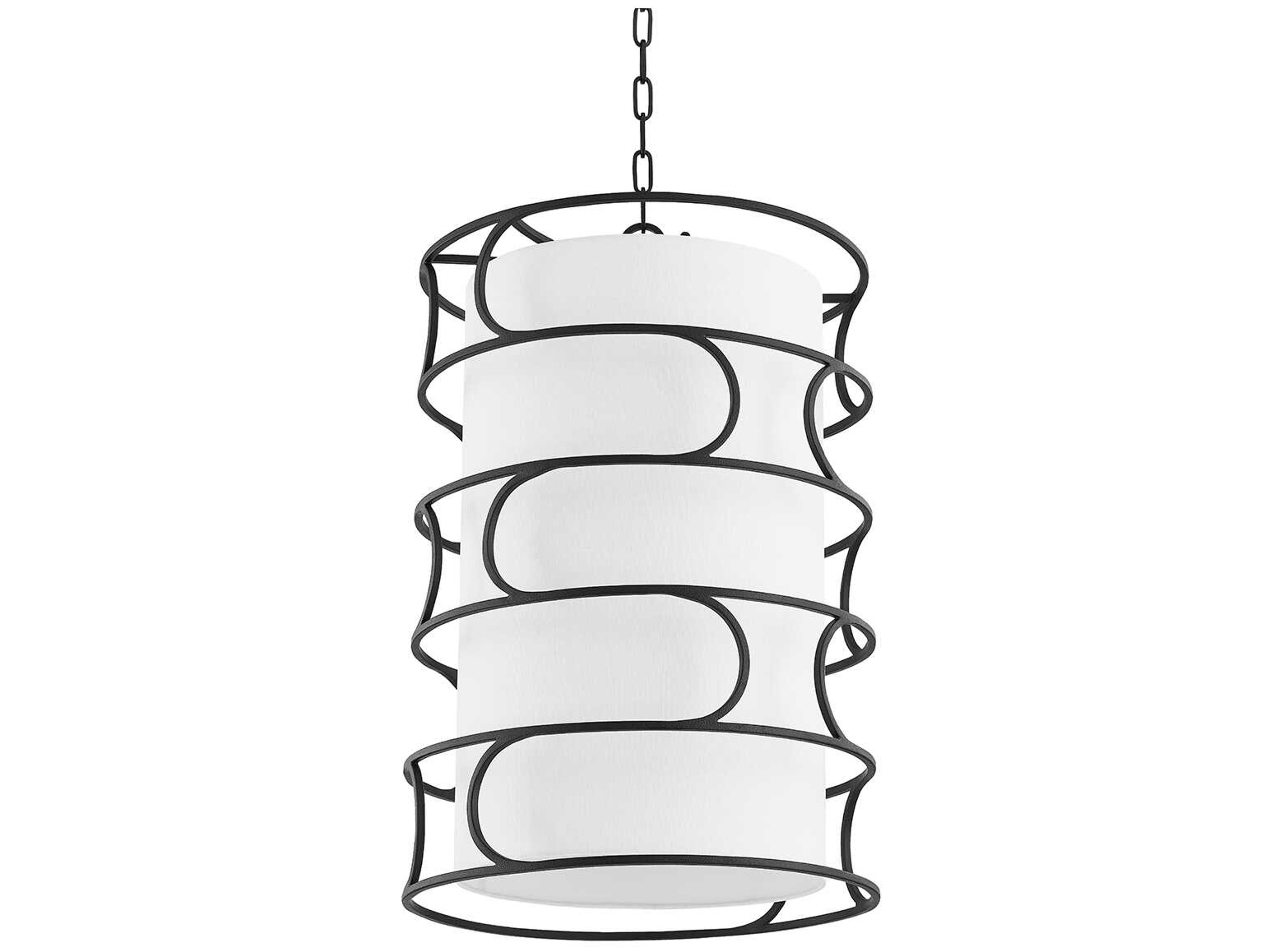 Reedley 4-Light Forged Iron Black Cylinder Pendant