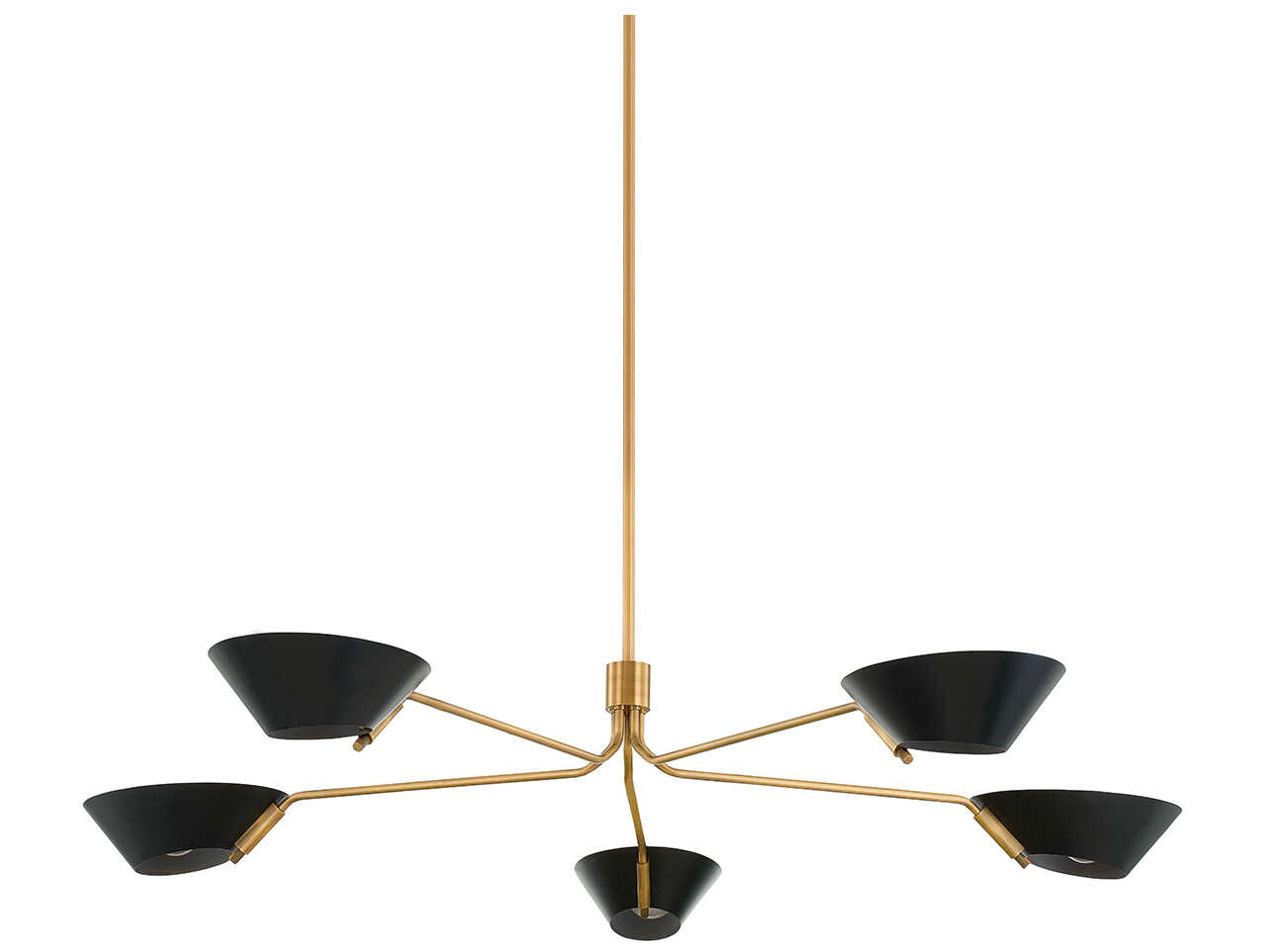 Sacramento 5-Light Patina Brass Soft Black Linear Chandelier
