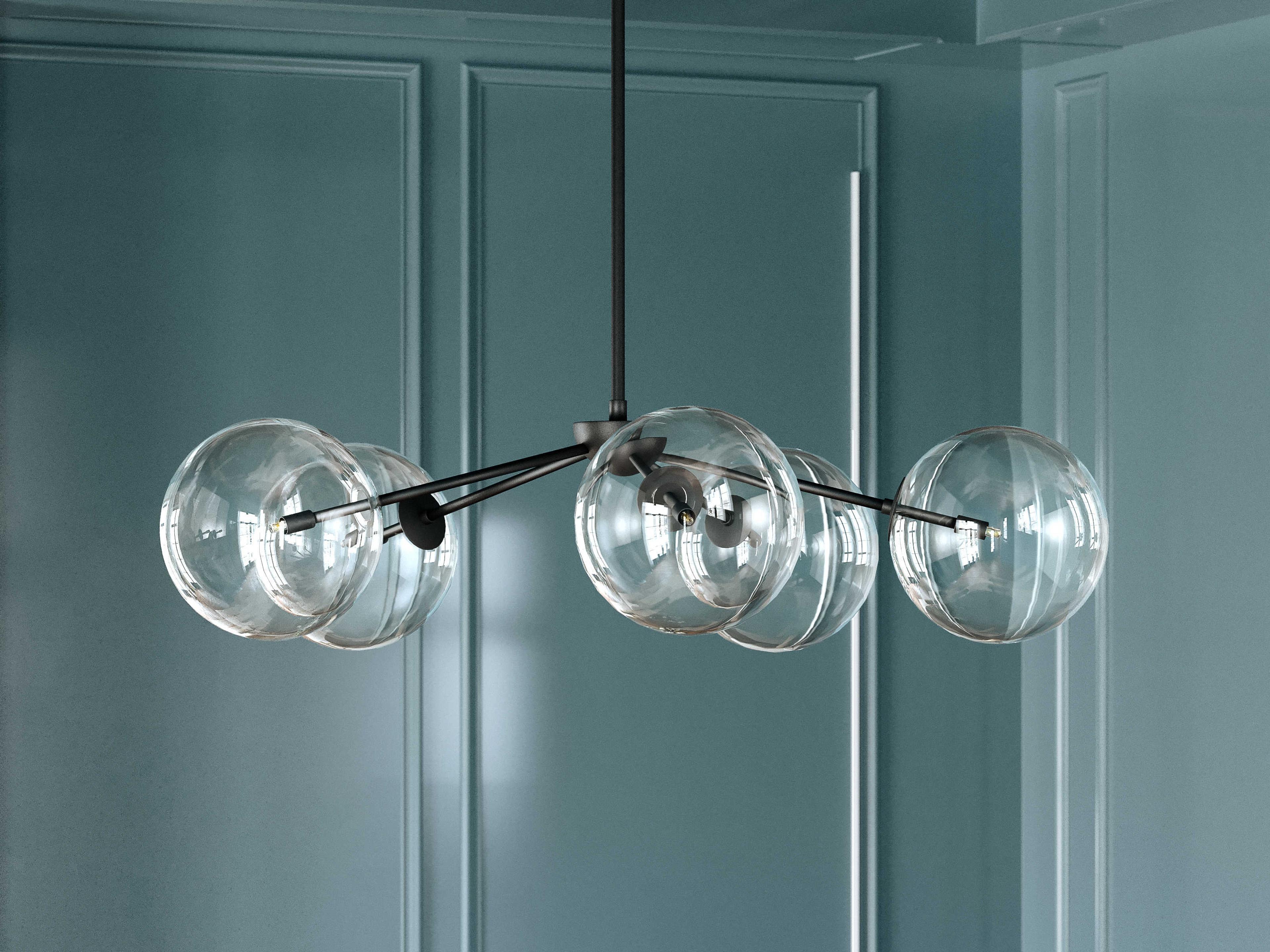 Troy Lighting Madrid 5-Light Soft Black Glass Globe Chandelier