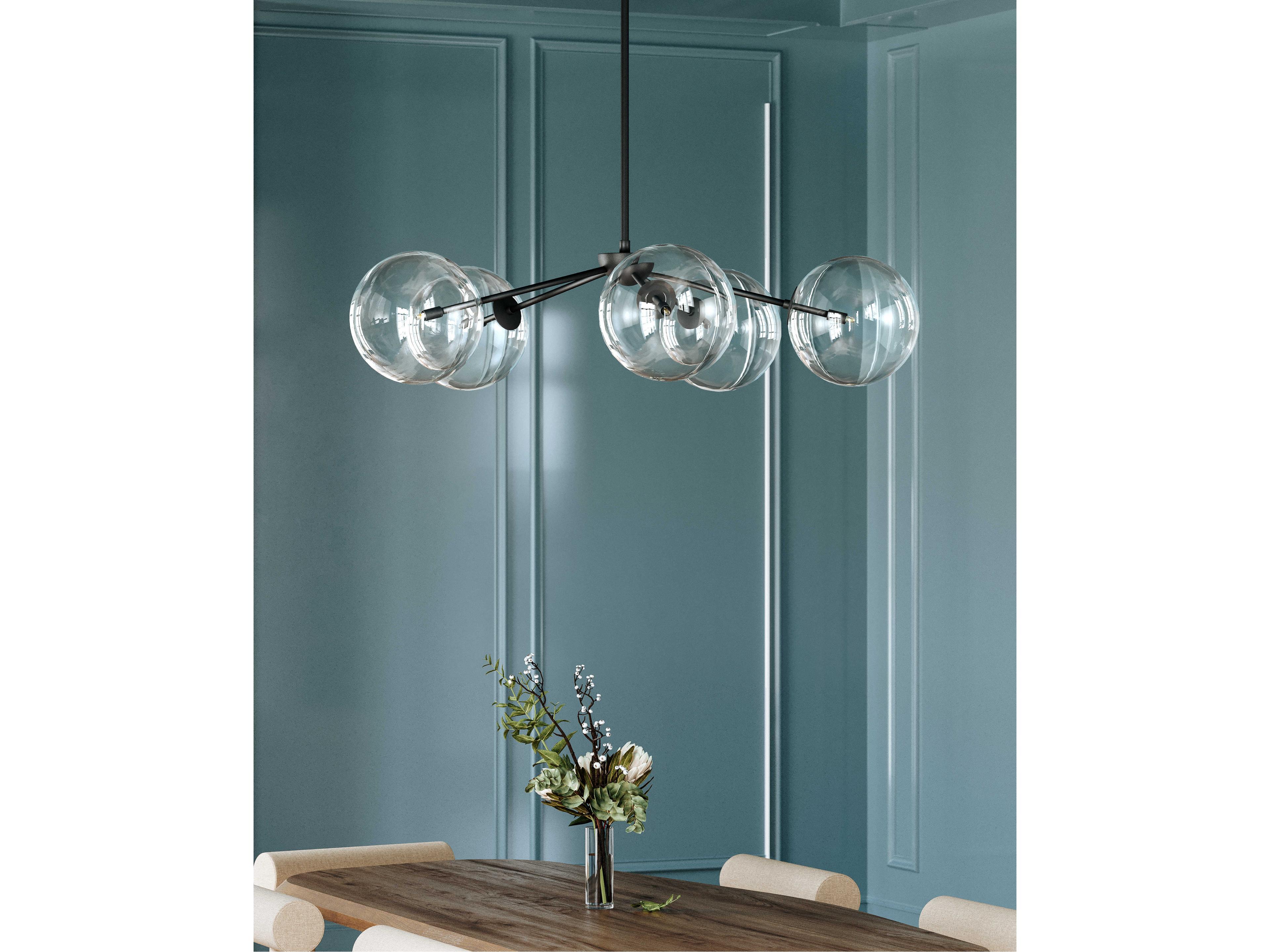 Troy Lighting Madrid 5-Light Soft Black Glass Globe Chandelier