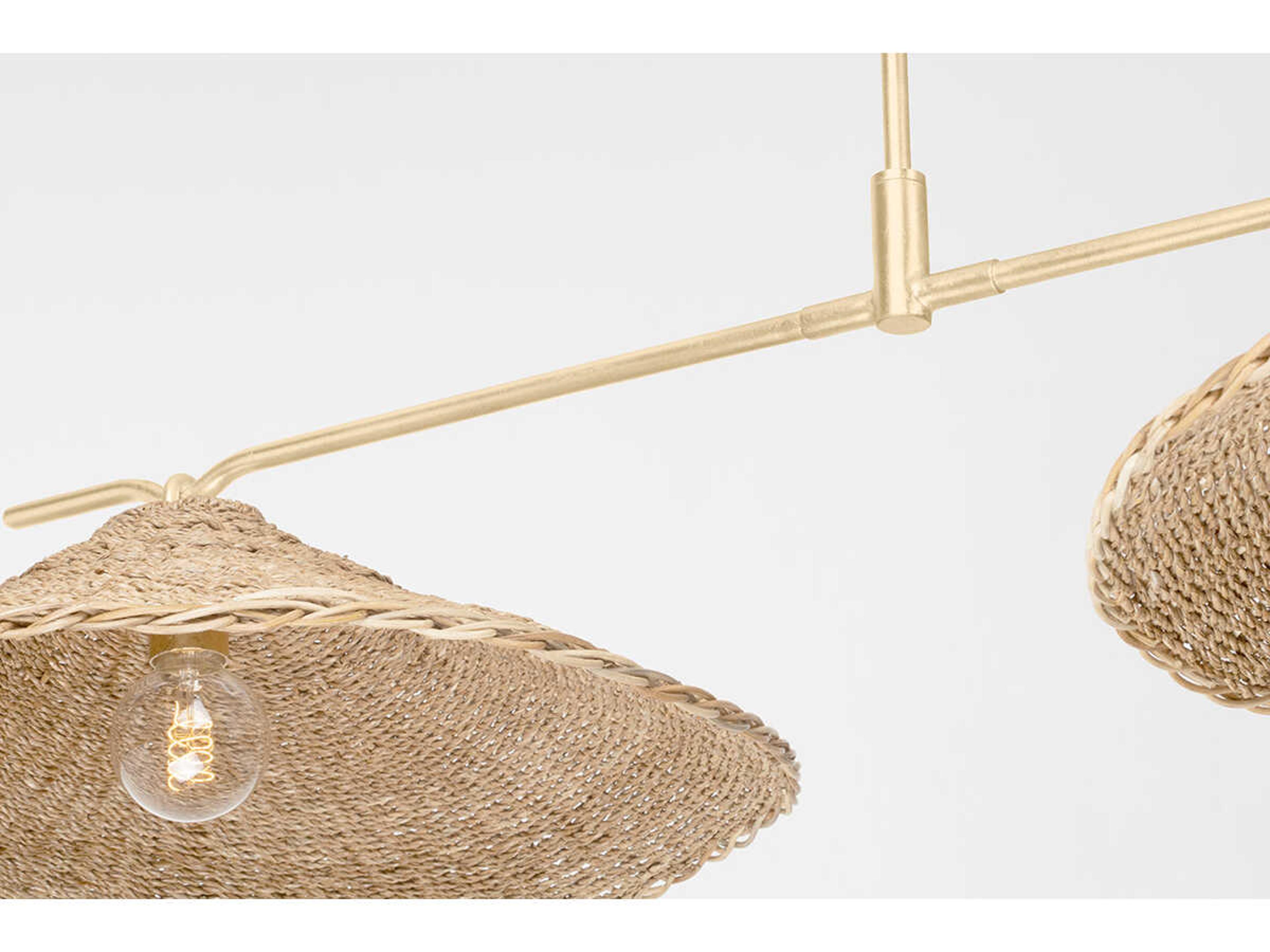 Troy Lighting Valier 2-Light Vintage Gold Leaf Island Pendant