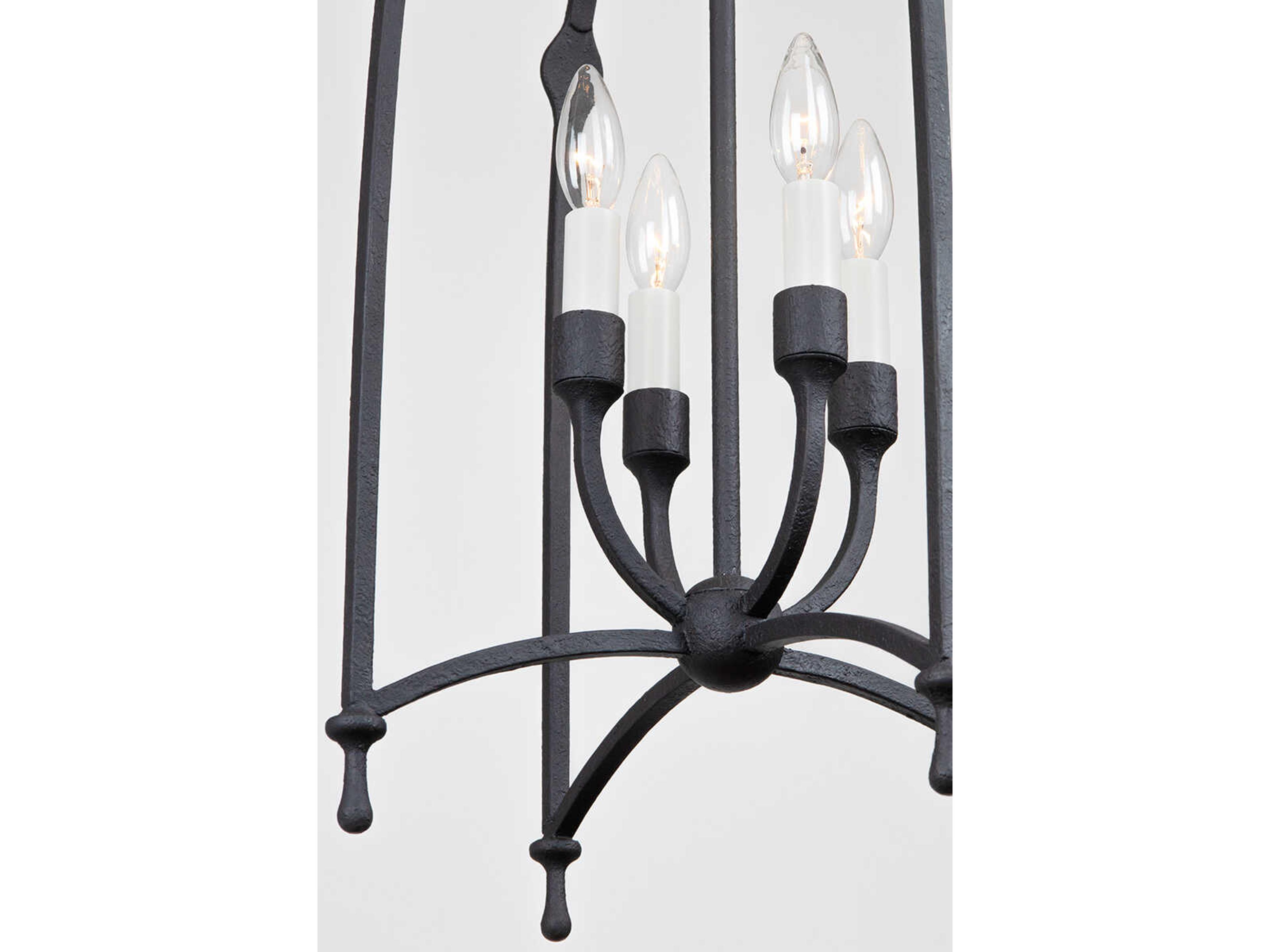 Troy Lighting Rhett 4-Light Black Iron Candelabra Chandelier