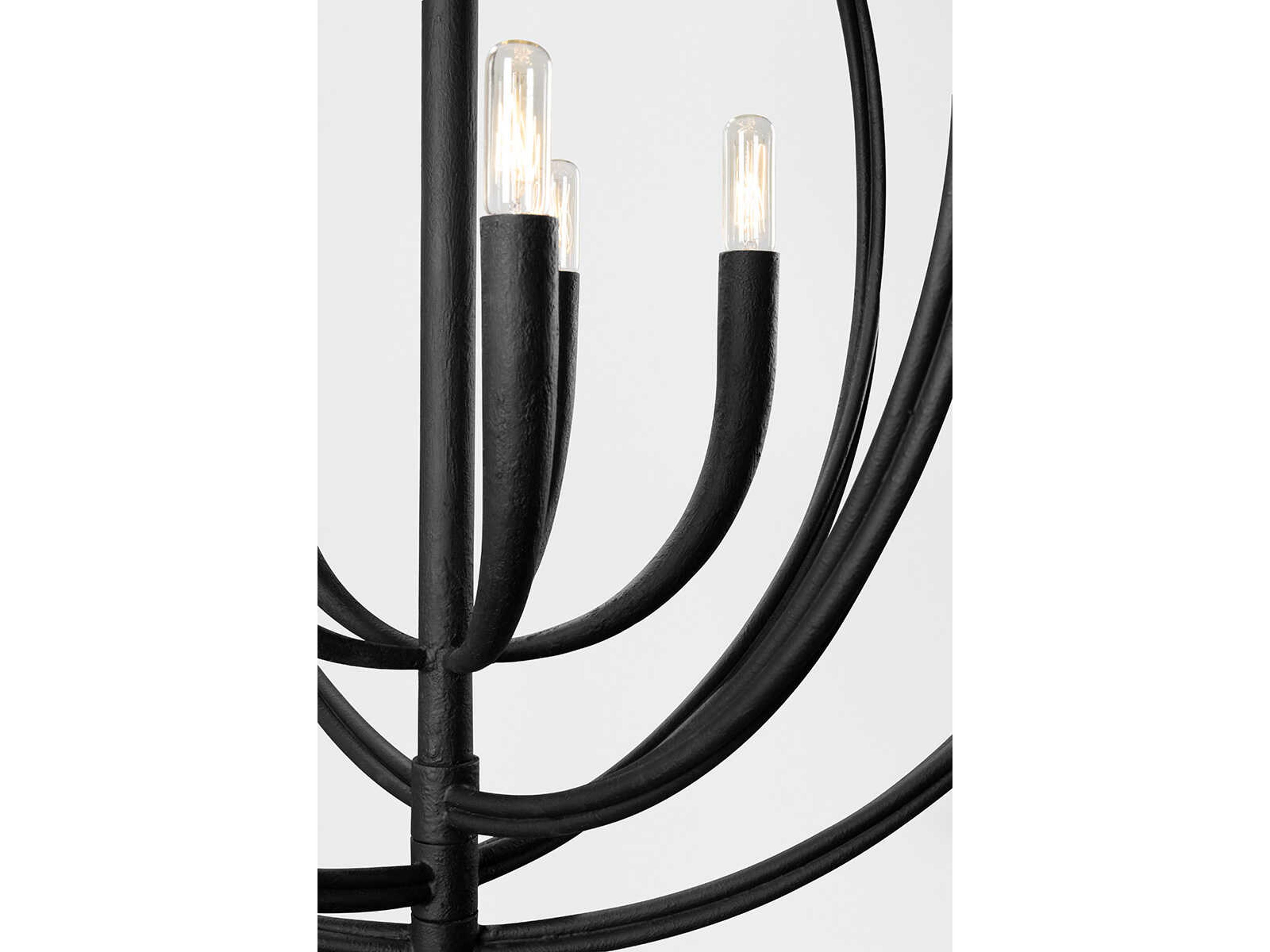 Troy Lighting Fillea 5-Light Black Iron Globe Chandelier